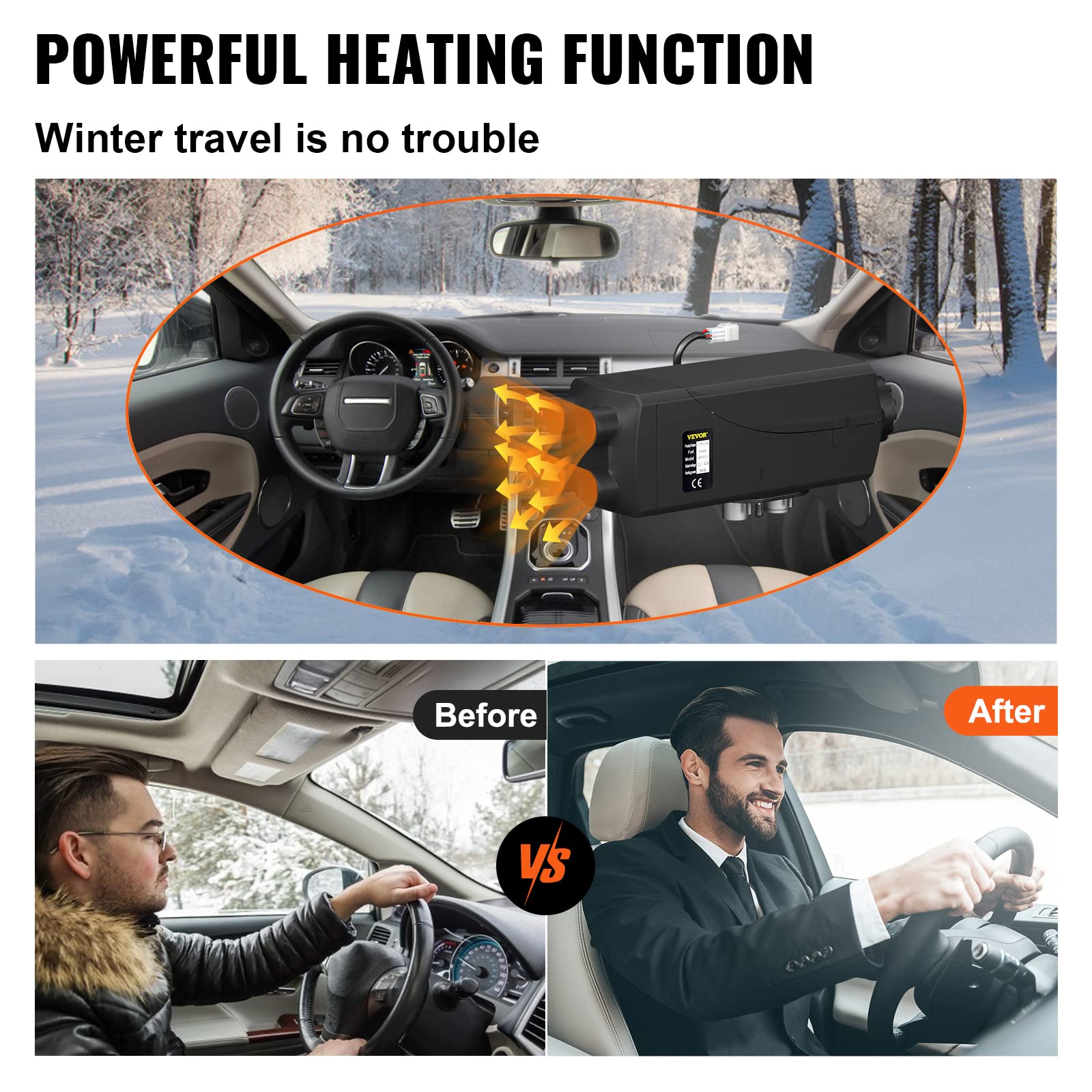 VEVOR 8KW Diesel Air Heater Muffler Diesel Heater 12V 10L Tank Diesel Parking Heater 8000W with Lcd Monitor for Boat Bus RV and