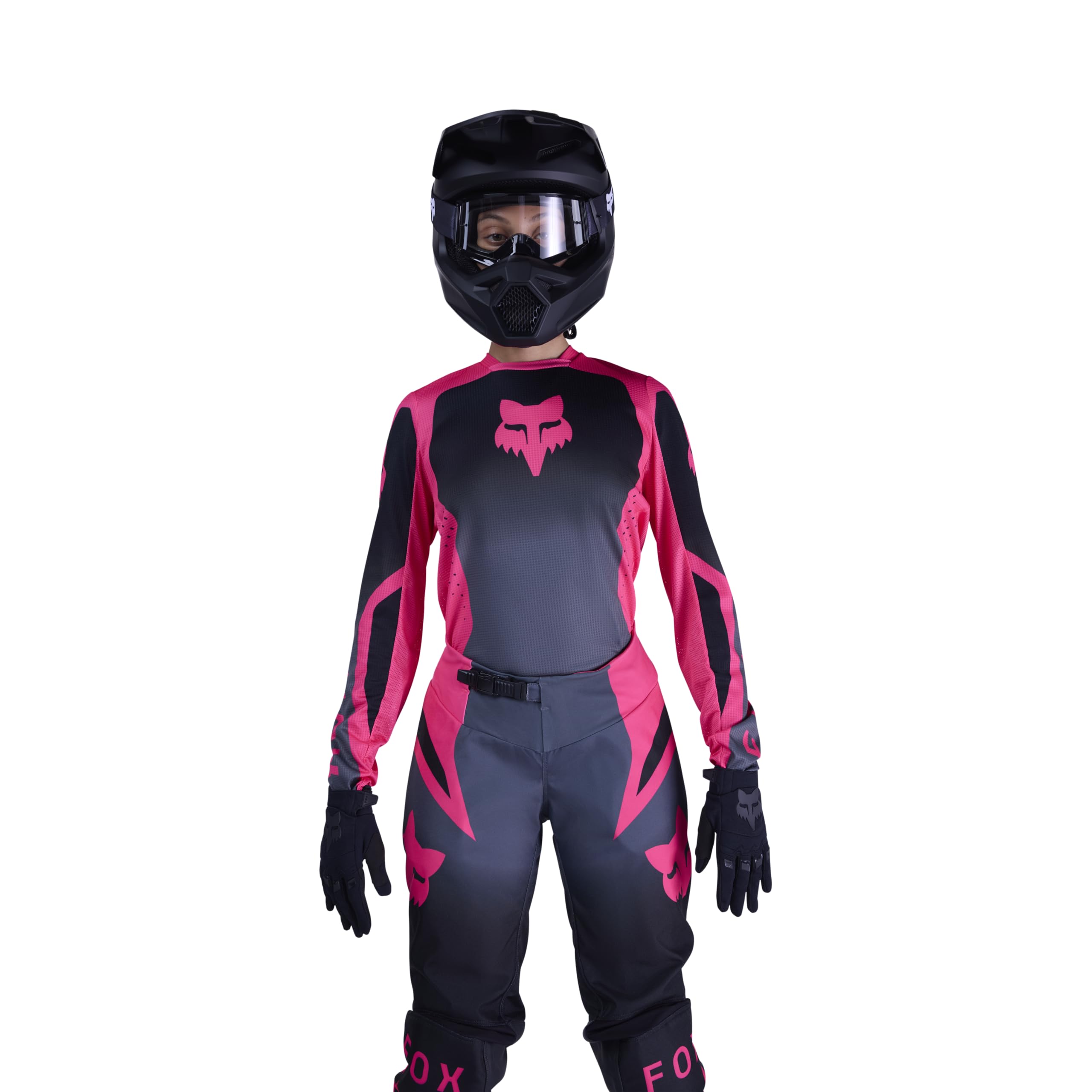 Fox Racing Womens 180 Motocross Dirt Bike Jersey, Black/Pink Shield, Large