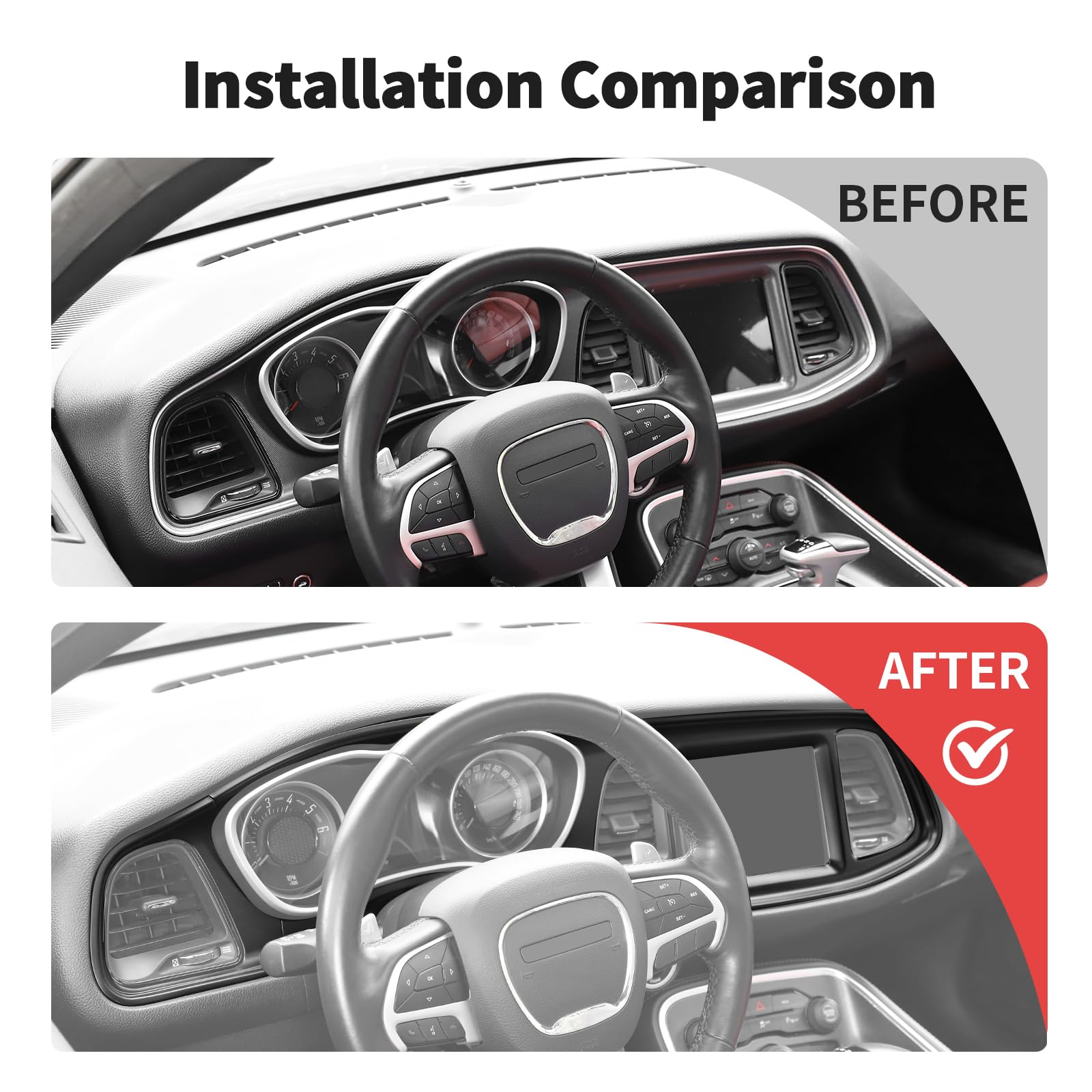 Voodonala Center Consoles Dash Board Dashboard Instrument Protecter Cover Trim Garnish Panel For Dodge Challenger Interior Acces