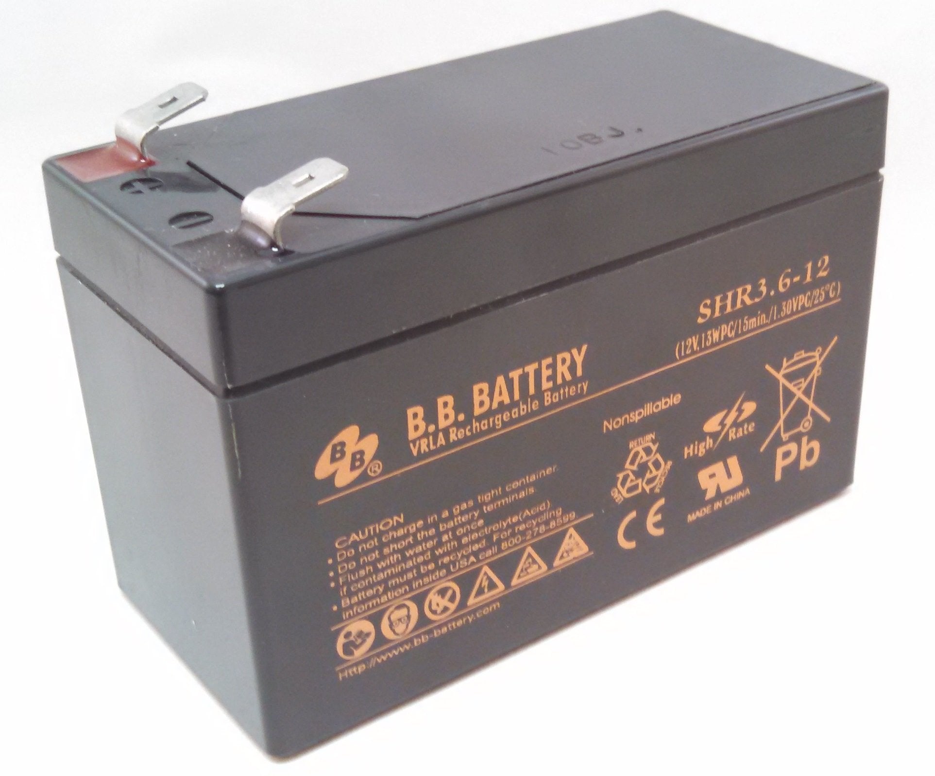Replacement For Shr3.6-12 - Bb Battery 12V/3.6Ah Battery