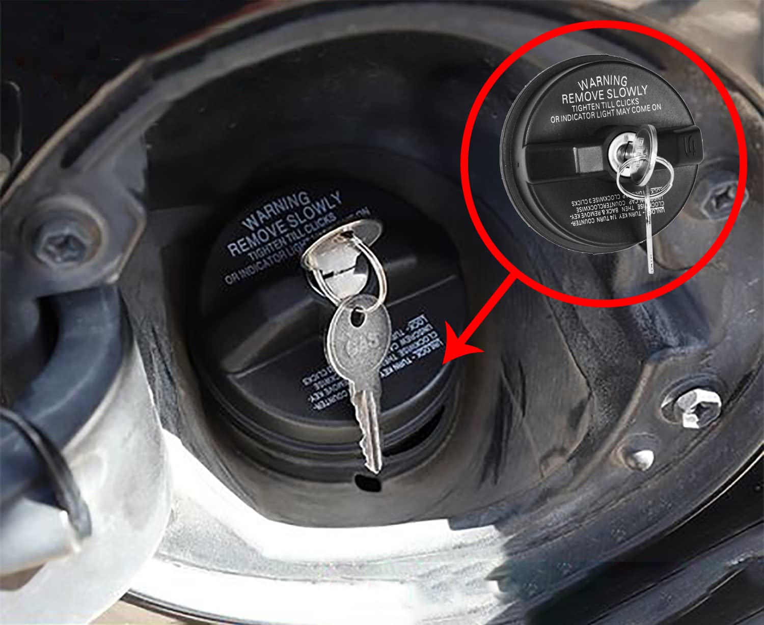 Locking Gas Cap, Lock Fuel Cap For Toyota Chevy Silverado 1500 2500 3500 Gmc Subaru Honda Nissan Acura Buick Cadillac Infiniti I