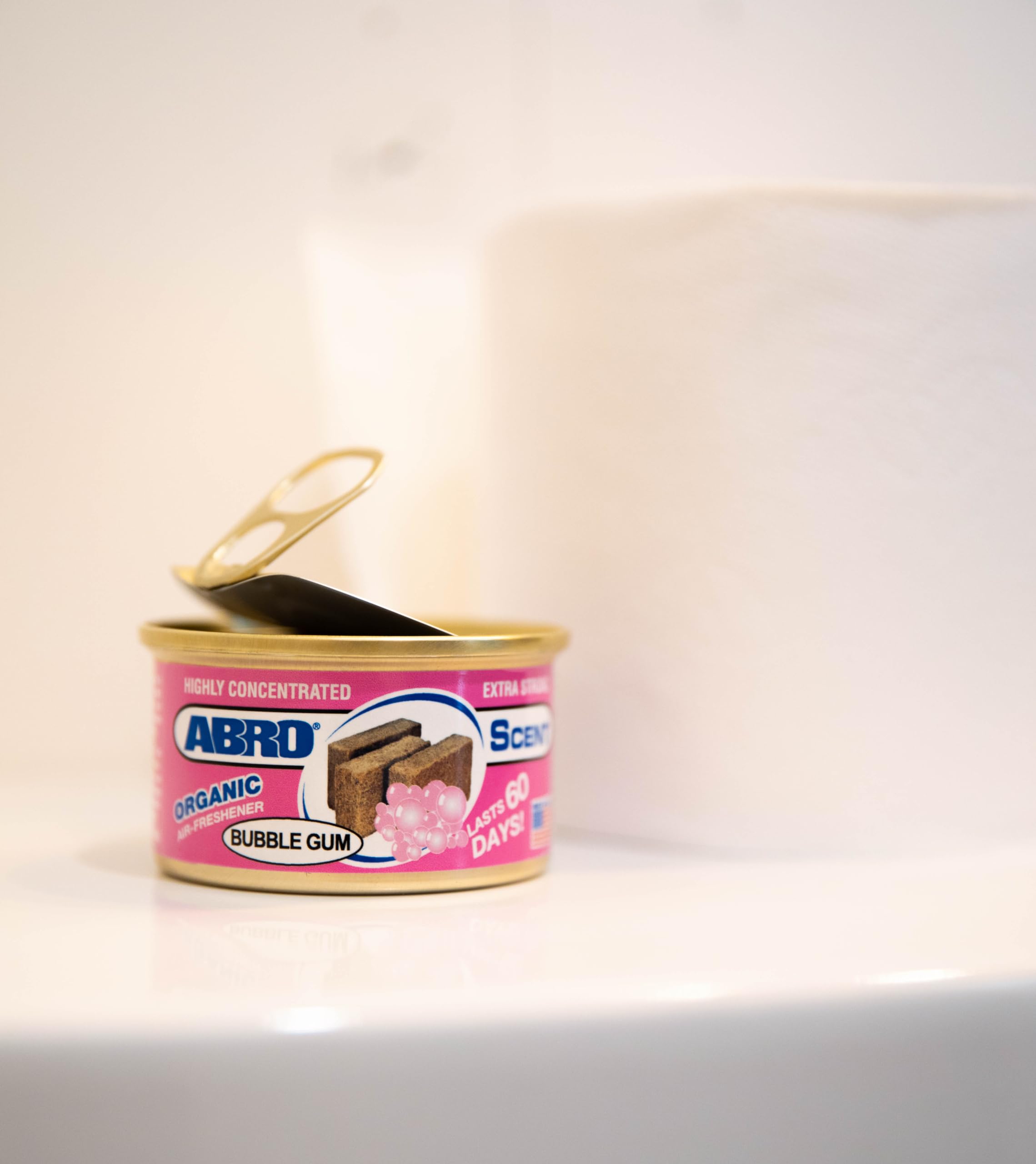 Abro Car Air Freshener Cans: Spill Proof Air Fresheners For Home, Office, Or Car Accessories, Lasts Up To 60 Days - 3 Pack Bubbl