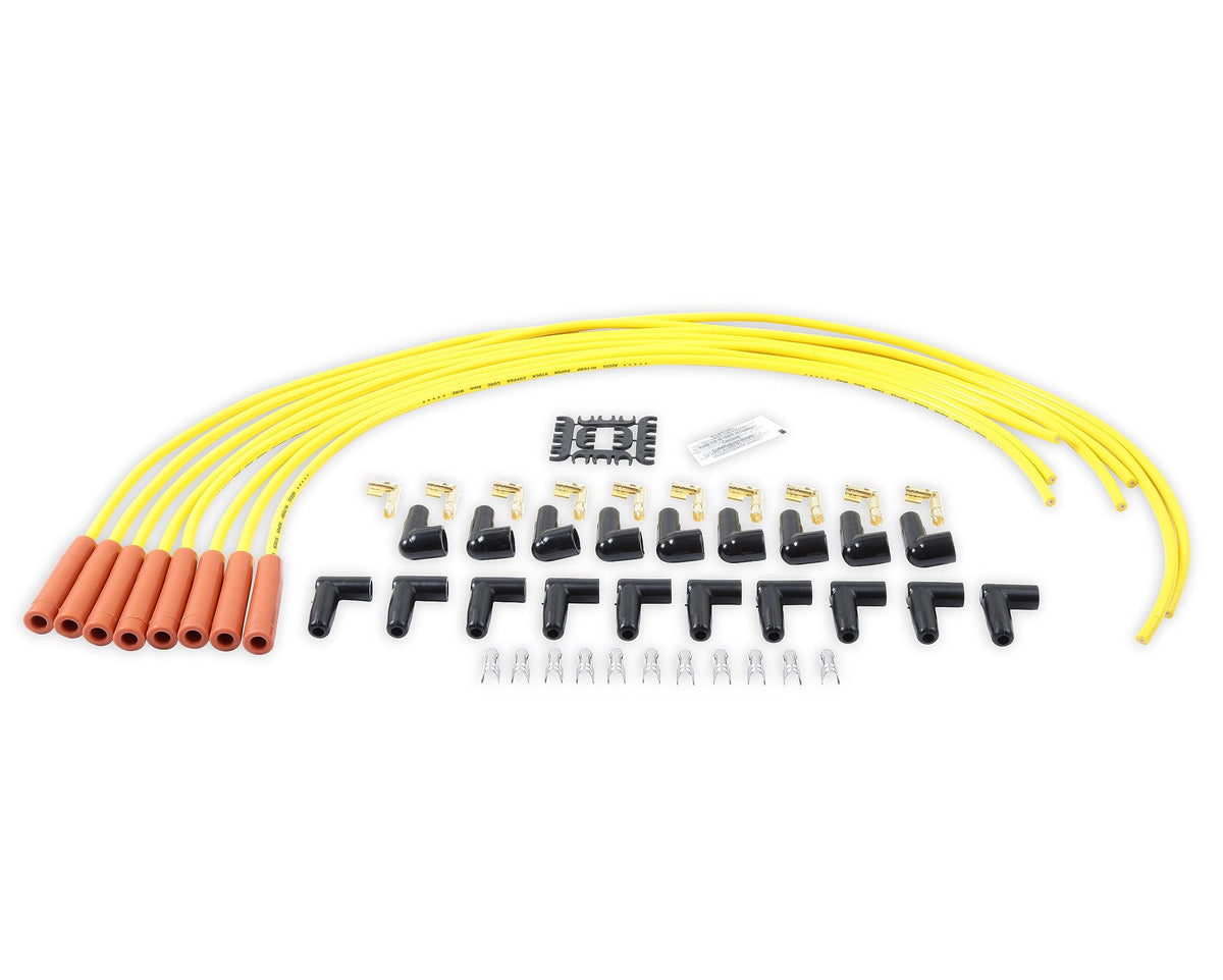 Accel 4038 Super Stock Spark Plug Wire Set - 8Mm - Yellow With Orange Straight Boots