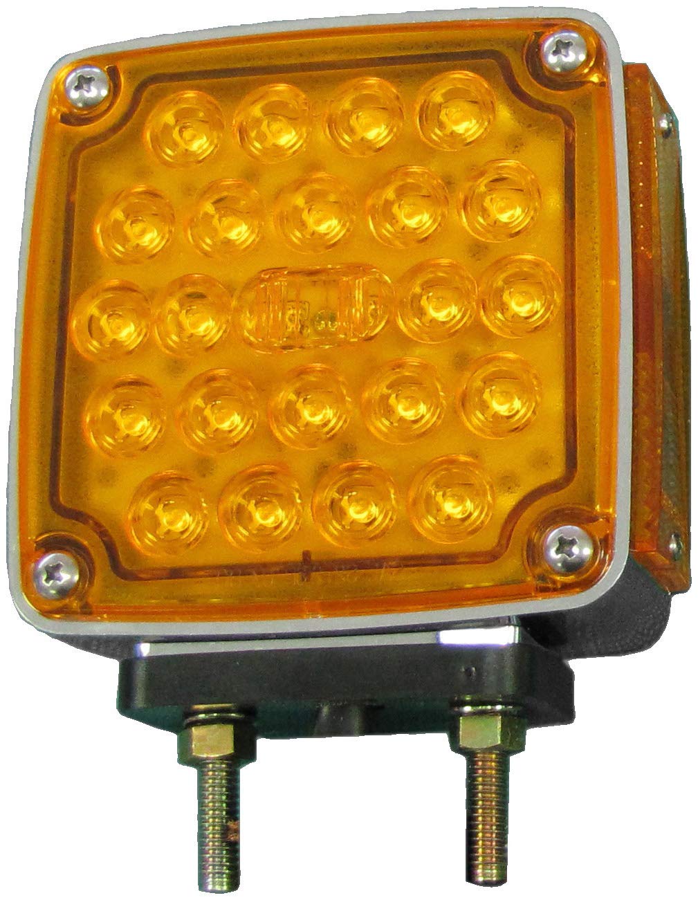 Peterson Manufacturing V327L Park/Turn Signal (With SM, Sqr, Amb/Red, RDSD, 4.72X4.59), 1 Pack