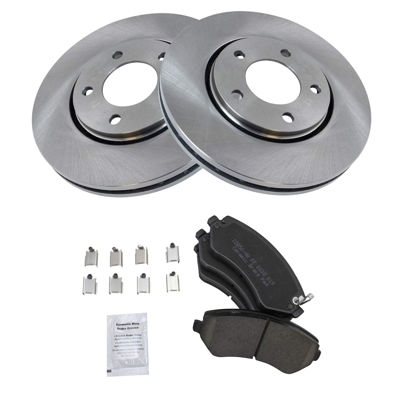 Trq Front Brake Pad & Rotor Kit Ceramic Compatible With 2006 Dodge Grand Caravan