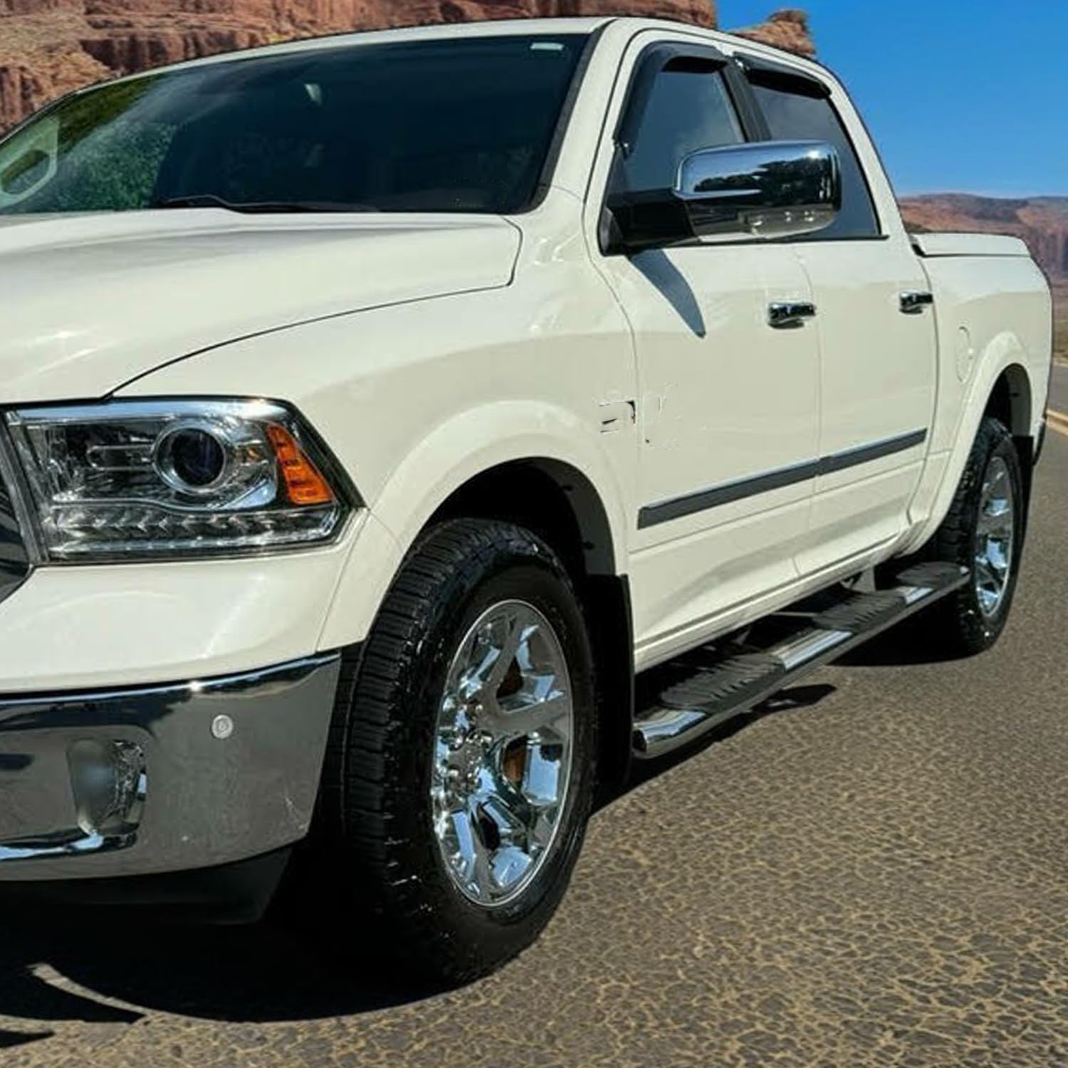 Tape-On Side Car Window Visor Rain Guards Vent Deflectors For 2009-2018 Dodge Ram 1500 2500 3500 Crew Cab Truck Accessories Smok