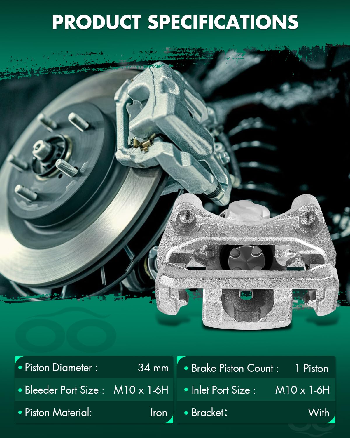 Scitoo Rear Right Brake Caliper With Bracket 18B5003 Compatible For Acura Tl 2004-2008