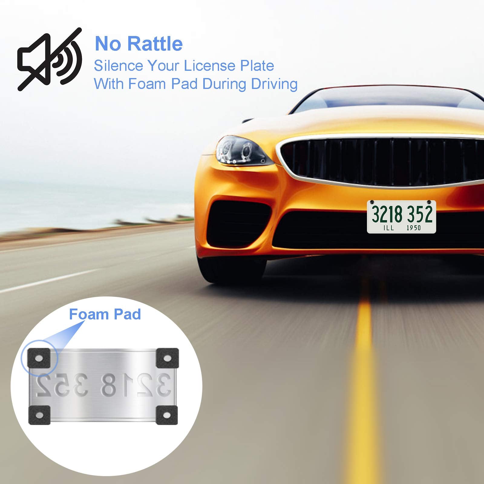 8PCS Premium Stainless Steel License Plate Screws, Rust-Proof & Anti-Rattle License Plate Bolts(Black) (Black-8PCS)