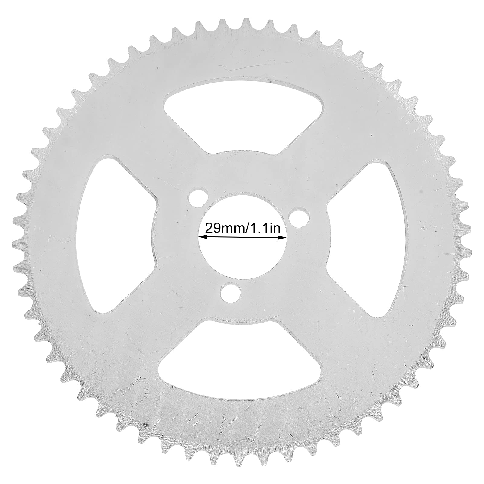 Vgeby T8F 58T Sprocket, T8F 58T White Steel Sprocket 3 Hole Crankset 29Mm Compatible For 47/49Cc Mini Motorcycle Atv Kart Electric Bicycle Modification Accessories Supplies T8F 58T Sprocket