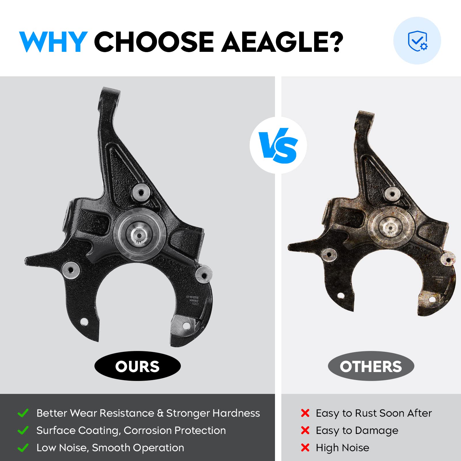 2'' Drop Lowering Spindles Steering Knuckle for Chevy S10 1982-2004, Blazer 1983-1994, GMC S15 1983-1990 Fits 2WD Vehicles Only