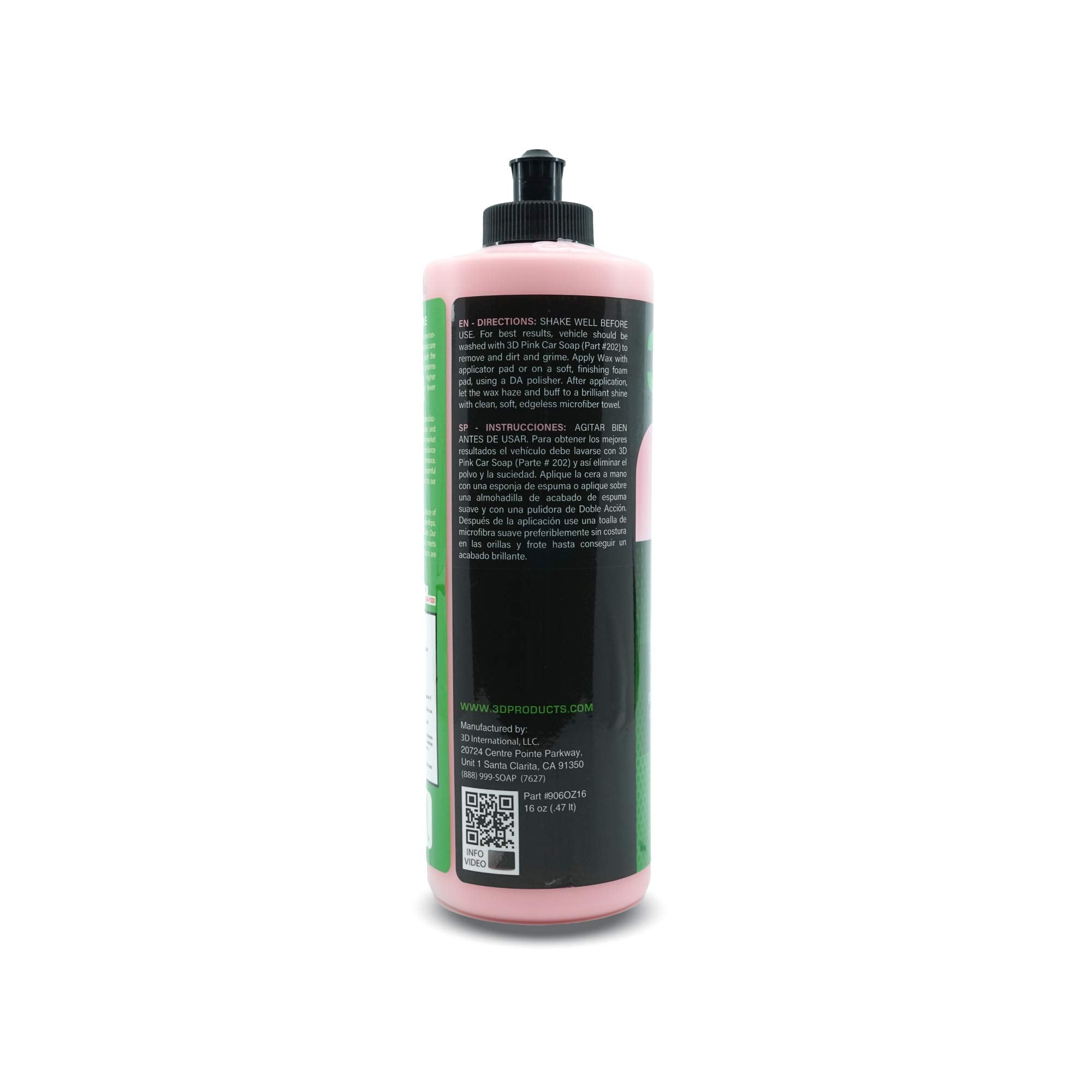 3D Cherry Wax - Deep Gloss, Wet Look Carnauba Car Wax - Uv Protection For Dark Paint Colors 16Oz.