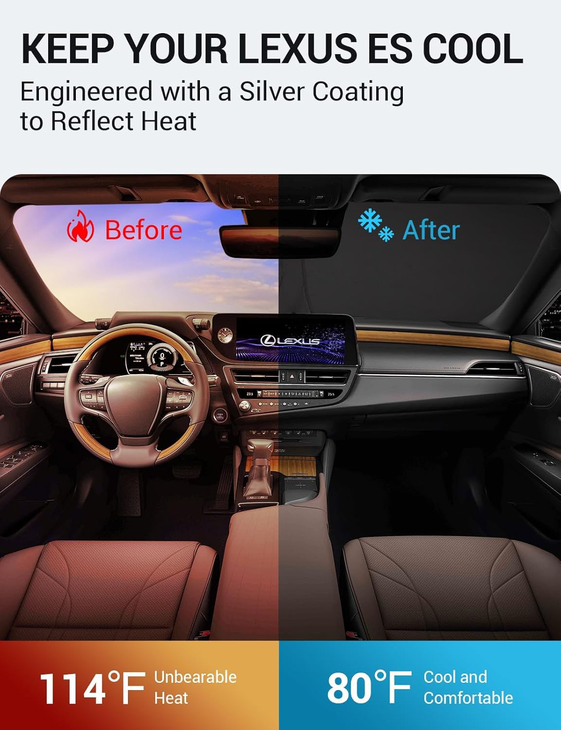 Proadsy 2025 Upgrade Windshield Sunshade Custom Fit 2024 2025 Toyota Tacoma 2Dr 4Dr Pickup Reflective Heat Sun Uv Protector Fold