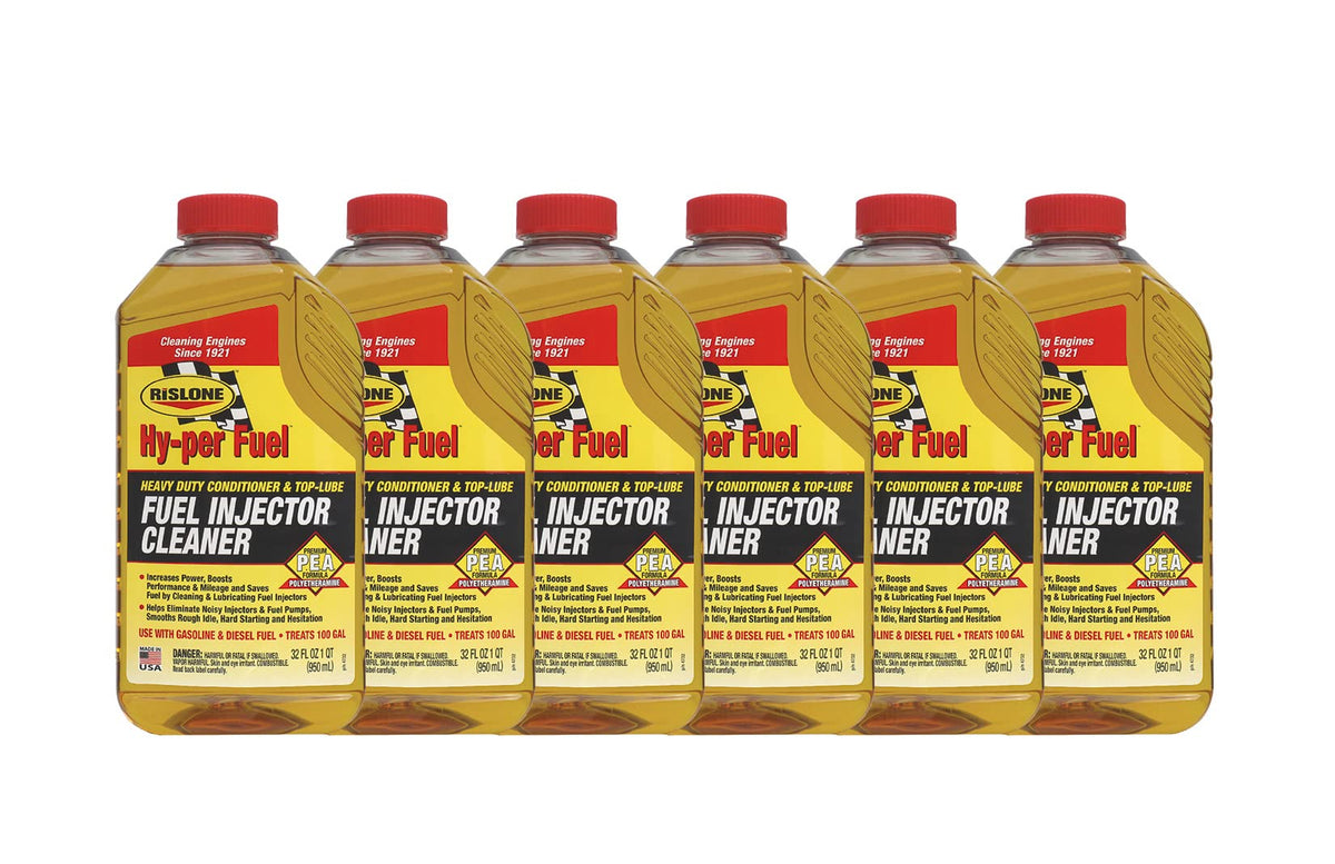Rislone 4732-6Pk Fuel Injector Cleaner With Upper Cylinder Lubricant - 32 Oz., (Pack Of 6)