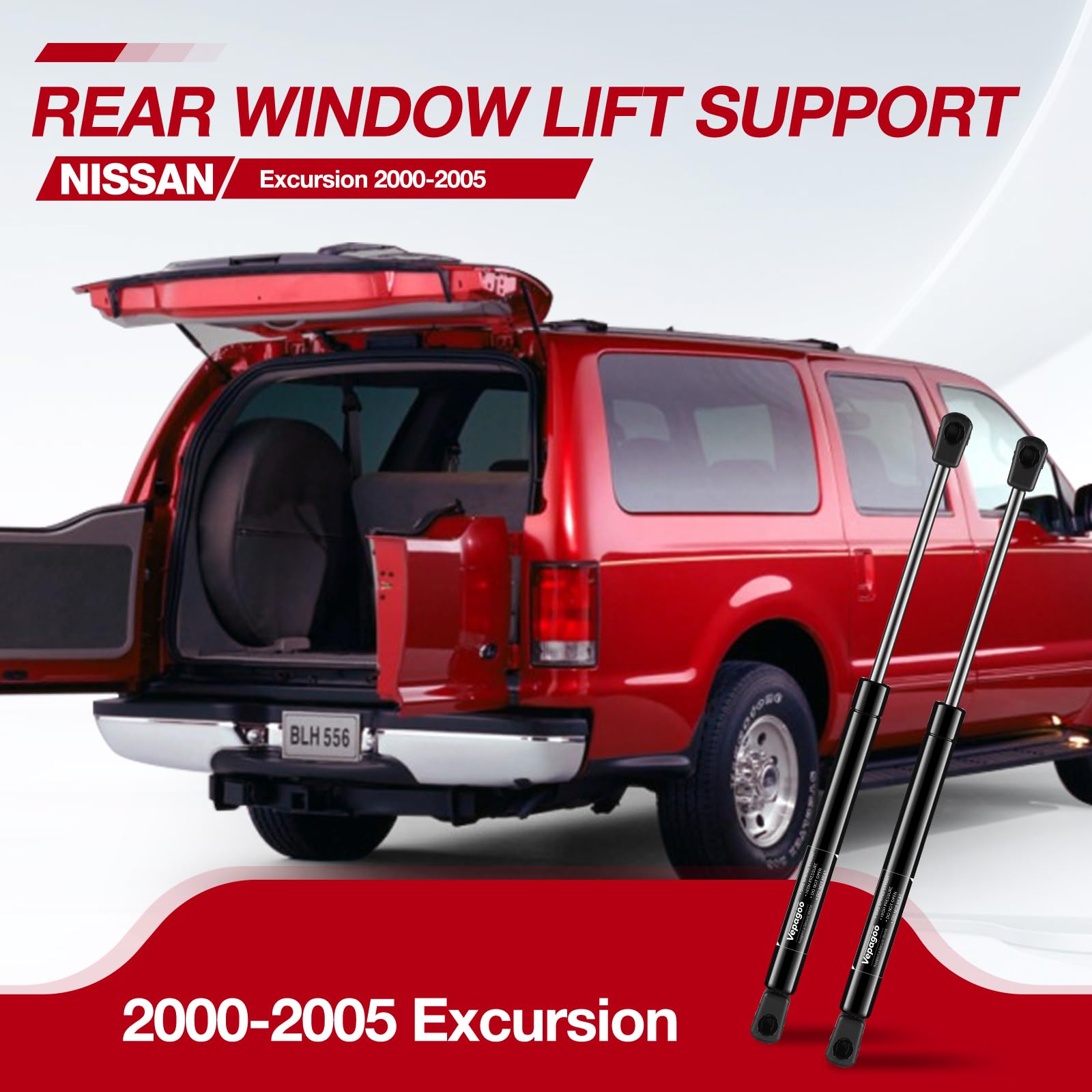 Vepagoo 6421 2000-2005 Ford Excursion Rear Hatch Struts Rear Window Shocks 1.5 Higher Than Oem, 13960, 6421, 6421Ex, Pm2019Ex, Set Of 2