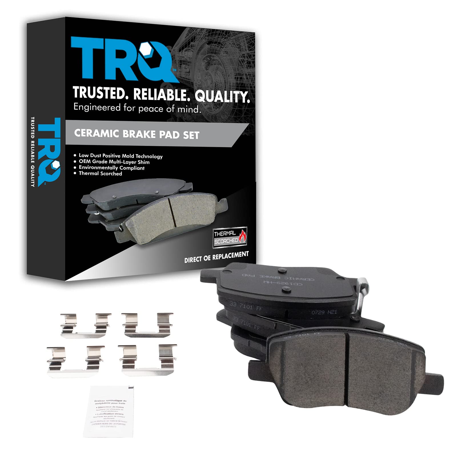 TRQ Front Brake Pads Ceramic Compatible with 2018-2020 Chevrolet Sonic