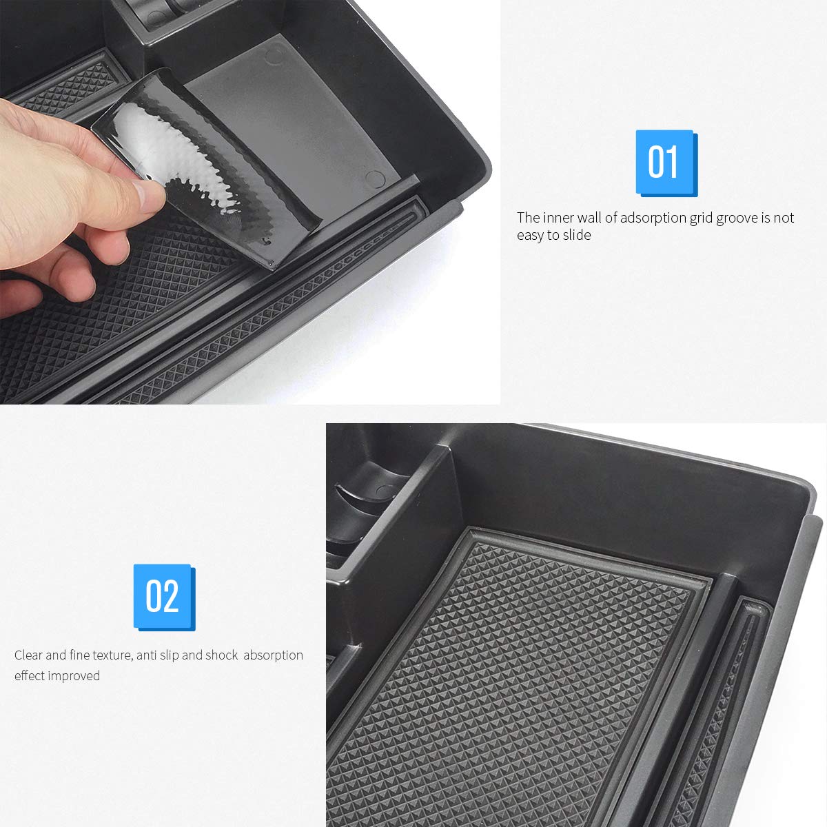 Auovo Center Console Organizer Tray For Hyundai Elantra Accessories Interior 2017-2020 Armrest Secondary Storage Box Glove Palle