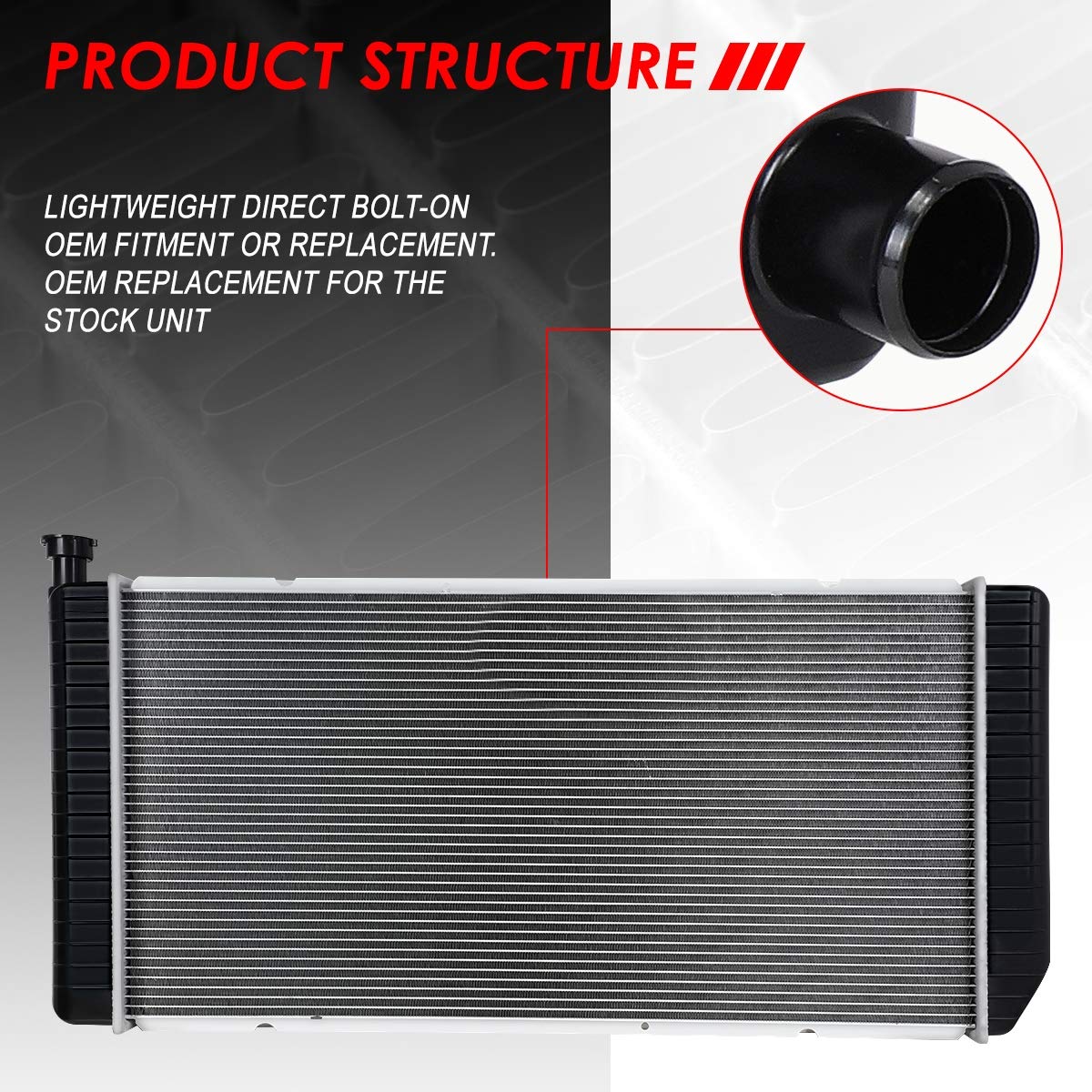 Auto Dynasty Radiator Compatible With 1992-2000 Chevy Gmc C/K 1500 2500 3500 Suburban Tahoe Yukon Cadillac Escalade 5.0L 5.7L 7.