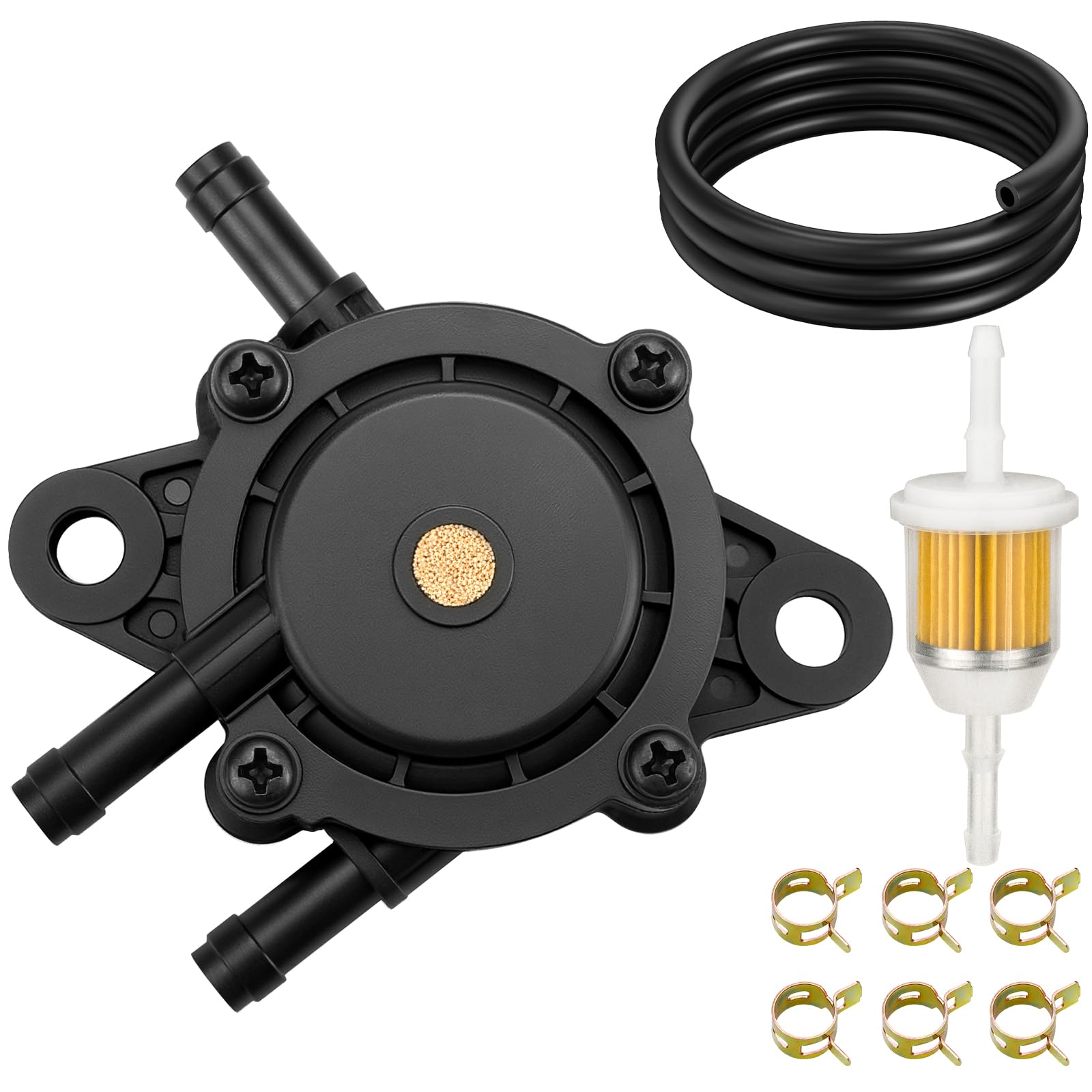 Fuel Pump with Filter and Oil Hose for Kohler 17HP-25 HP Briggs and Stratton 808656 mikuni 808492 John Deere Cub Cadet Kawasaki 