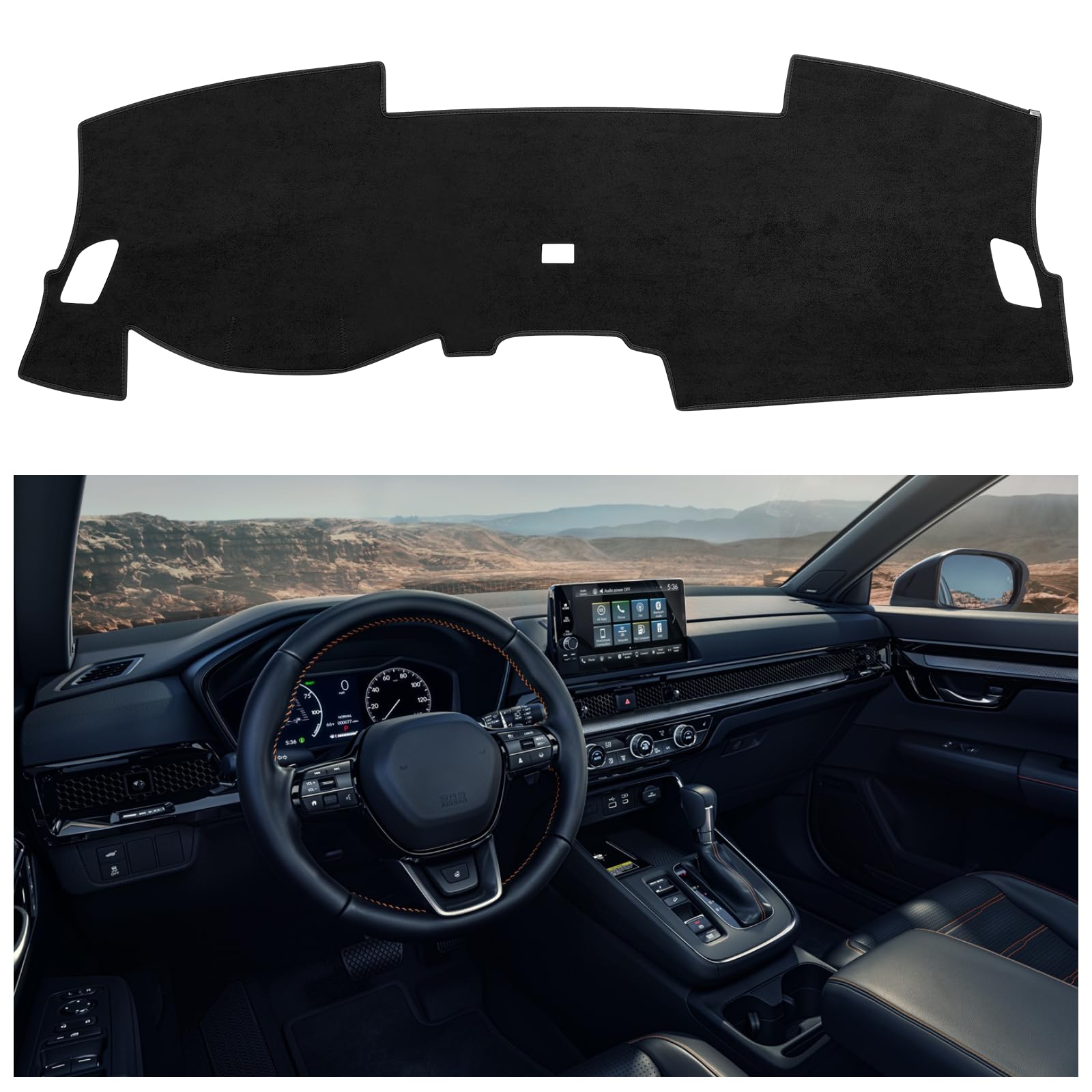 Speedwow Dashboard Dash Board Cover Mat Carpet Compatible For 2023-2024 Honda Crv Dashboard Mat Covers Internal Accessories Blac