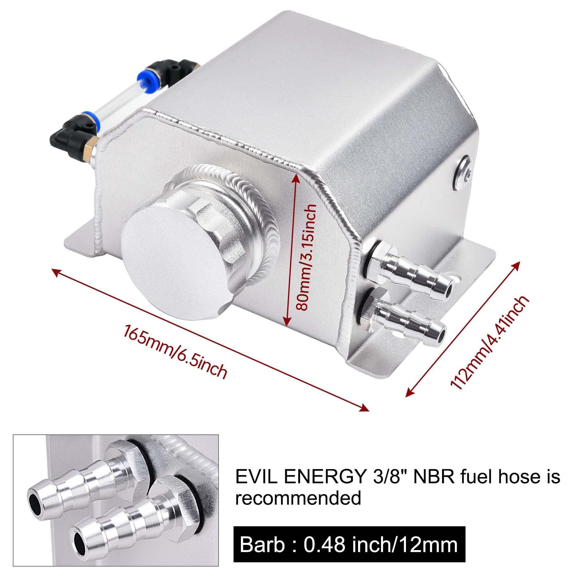 Evil Energy Radiator Coolant Overflow Tank,Coolant Recovery Tank 1L Aluminum Universal