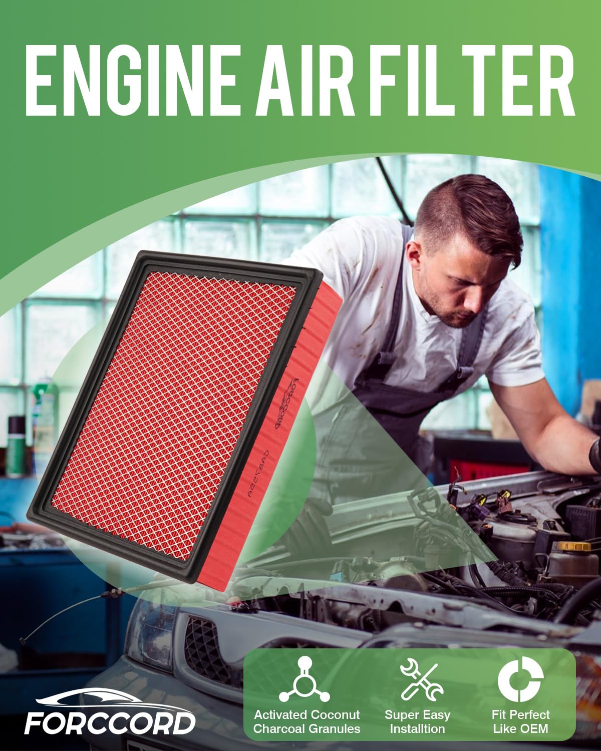 Forccord Cabin Air Filter And Engine Air Filter Fit For Silverado&Sierra 1500/2500 Hd/3500 Hd, Suburban/Suburban 3500 Hd, Tahoe,