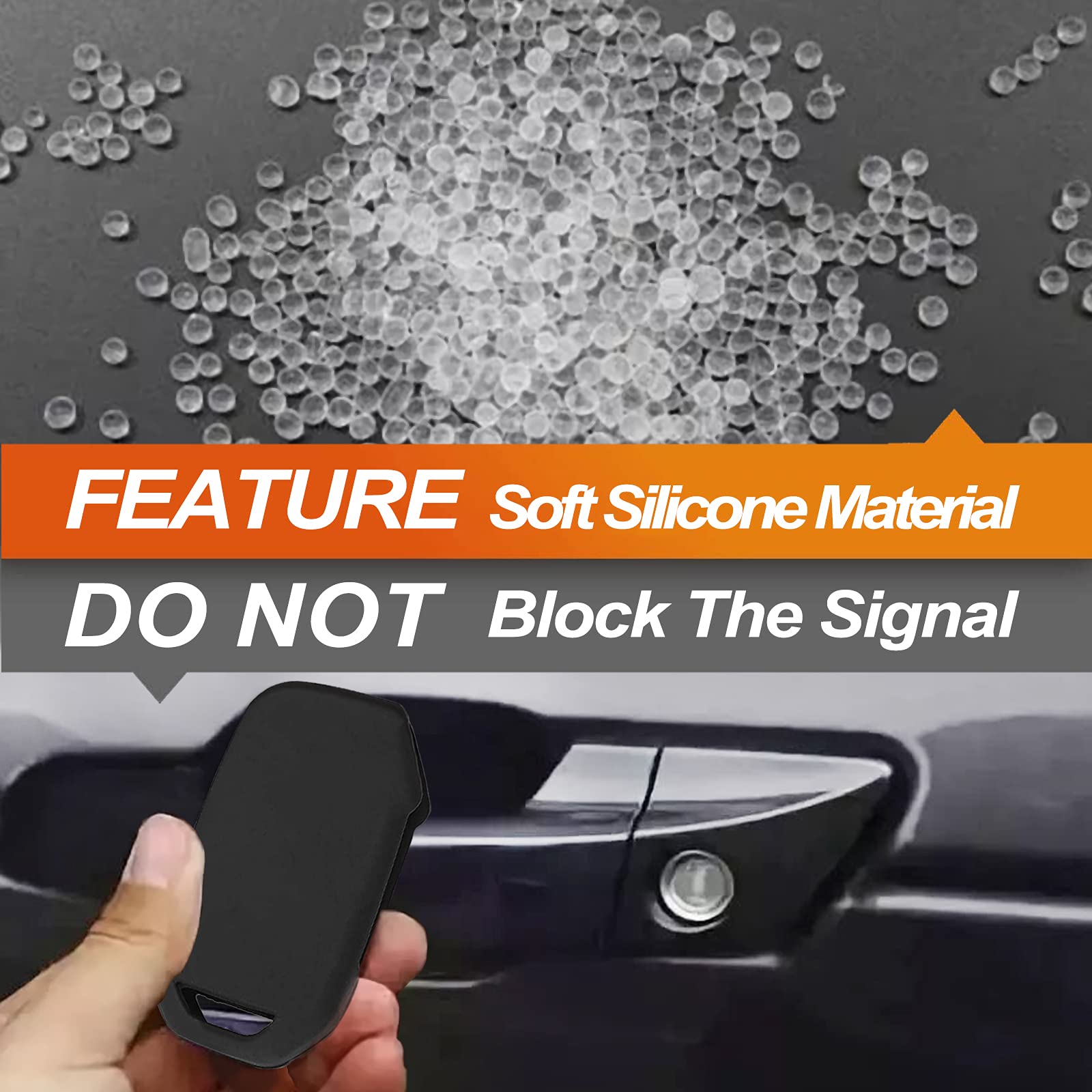 Eyanbis Silicone Key Fob Cover Fit For Toyota 4Runner, C-Hr, Corolla, Rav4, Highlander, Prius Prime C V Awd-E Smart 3 Buttons |