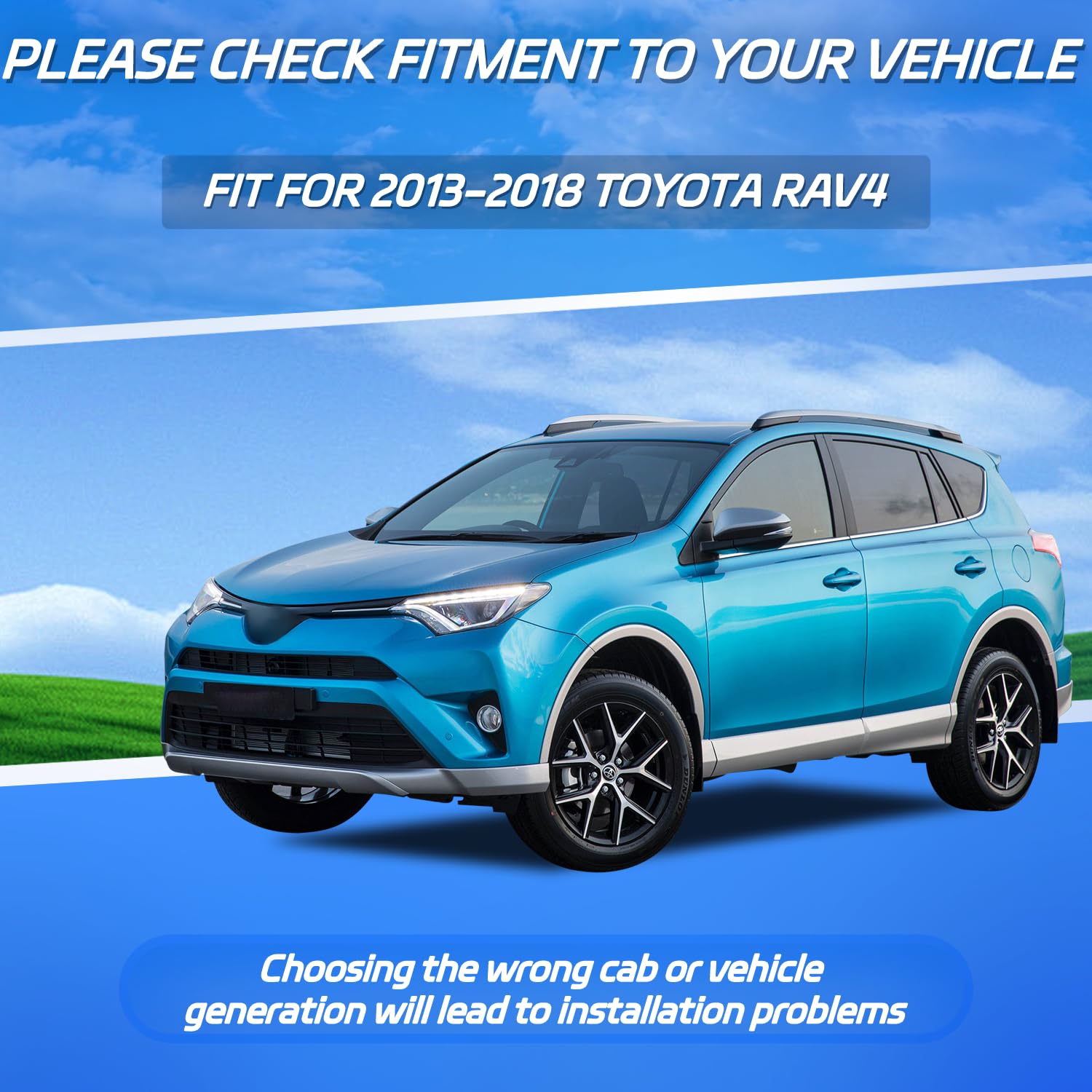 4 PCS in-Channel Window Rain Guards Fit for 2013-2018 Toyota RAV4, Smoke Tinted Vent Window Visors, Side Window Deflectors, Sun