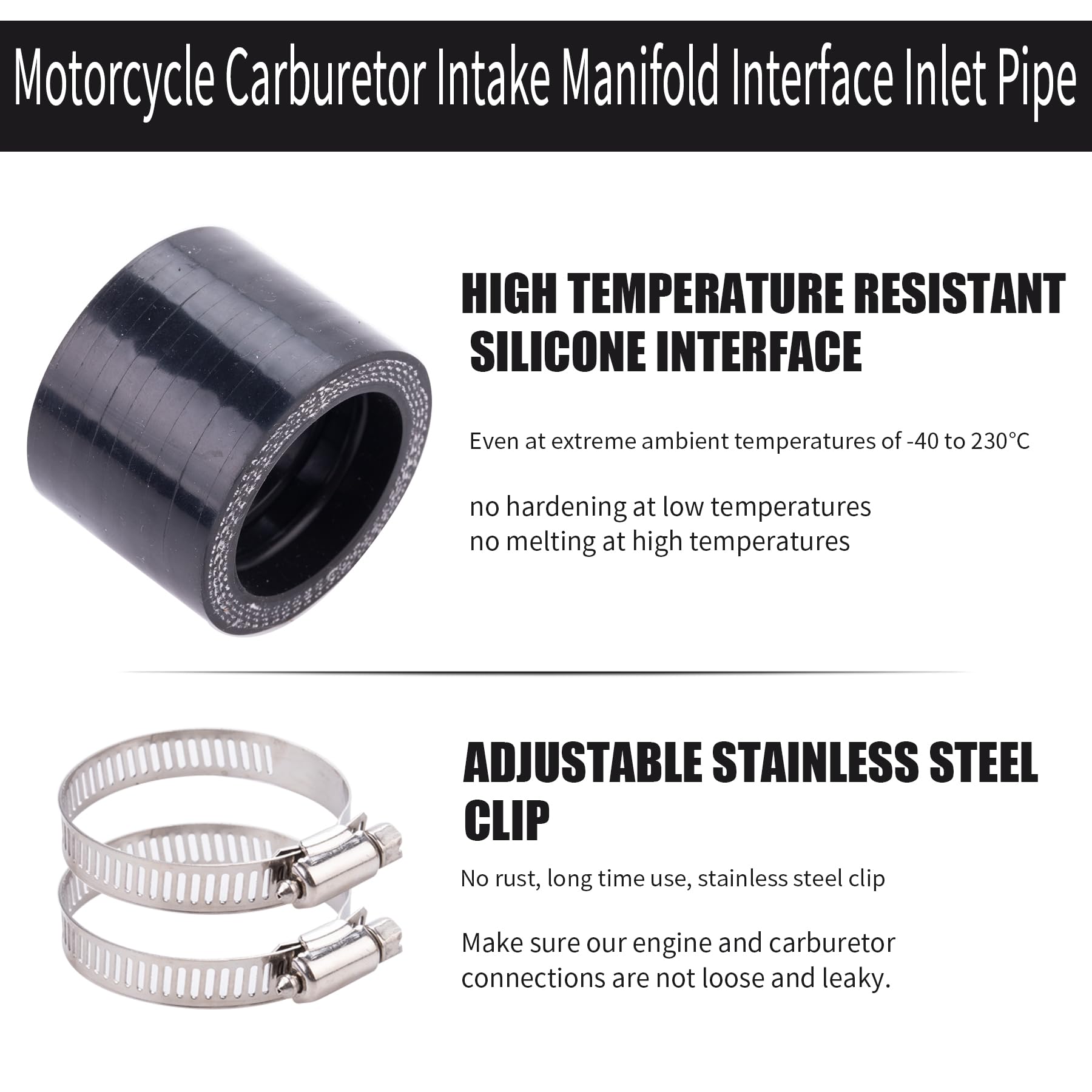 Ciom Universal Intake Pipe Manifold (White) And Motorcycle Carburetor Intake Manifold Interface Inlet Pipe(Black 35Mm) For Pwk24 Carburetor Coleman Bt200X Ct200U-Ex Predator 196Cc 212Cc 6.5Hp Gx200…