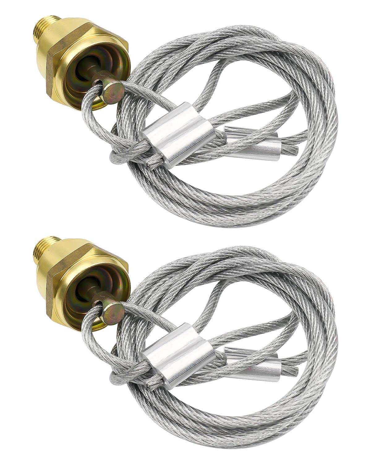 2 Pack Of     Npt Air Tank Drain Valve With 60'' Cable, Air Brake Reservoir Drain Valve Air Compressor Drain Valve For Semi Truc