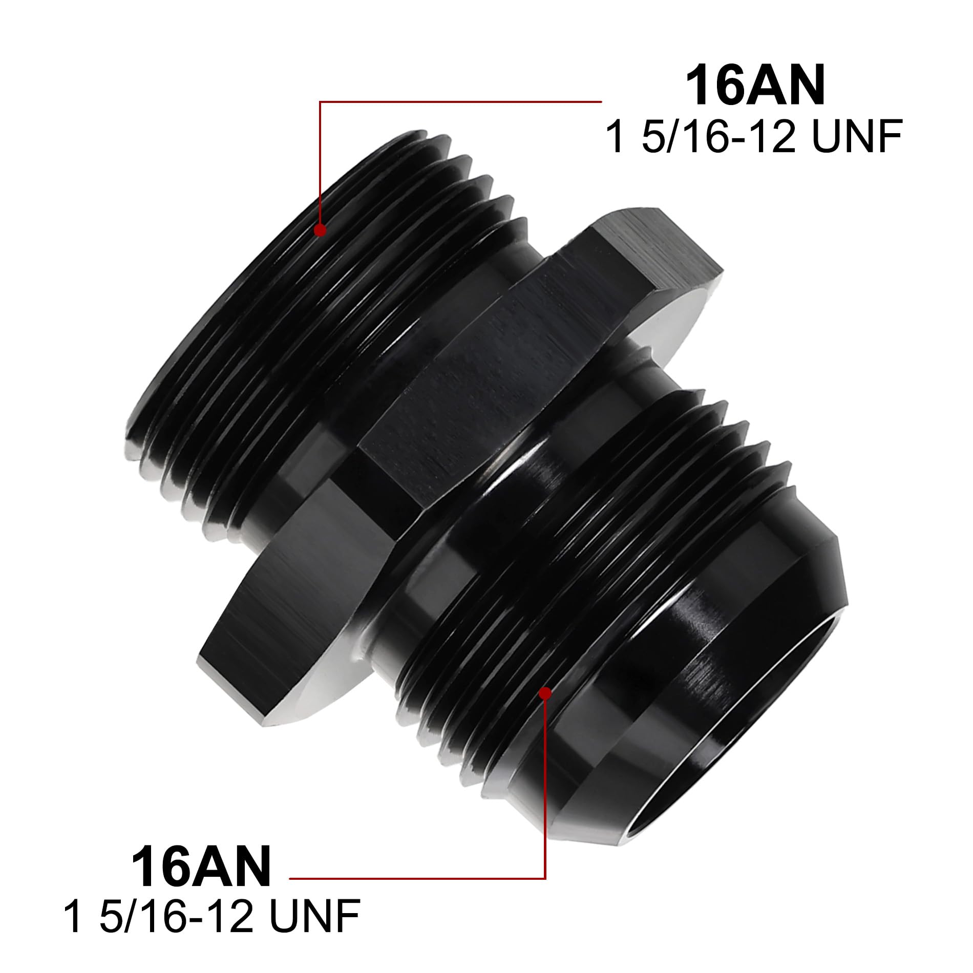 EVIL ENERGY 16AN Flare to 16AN ORB Male Fuel Rail Adapter Fitting Black