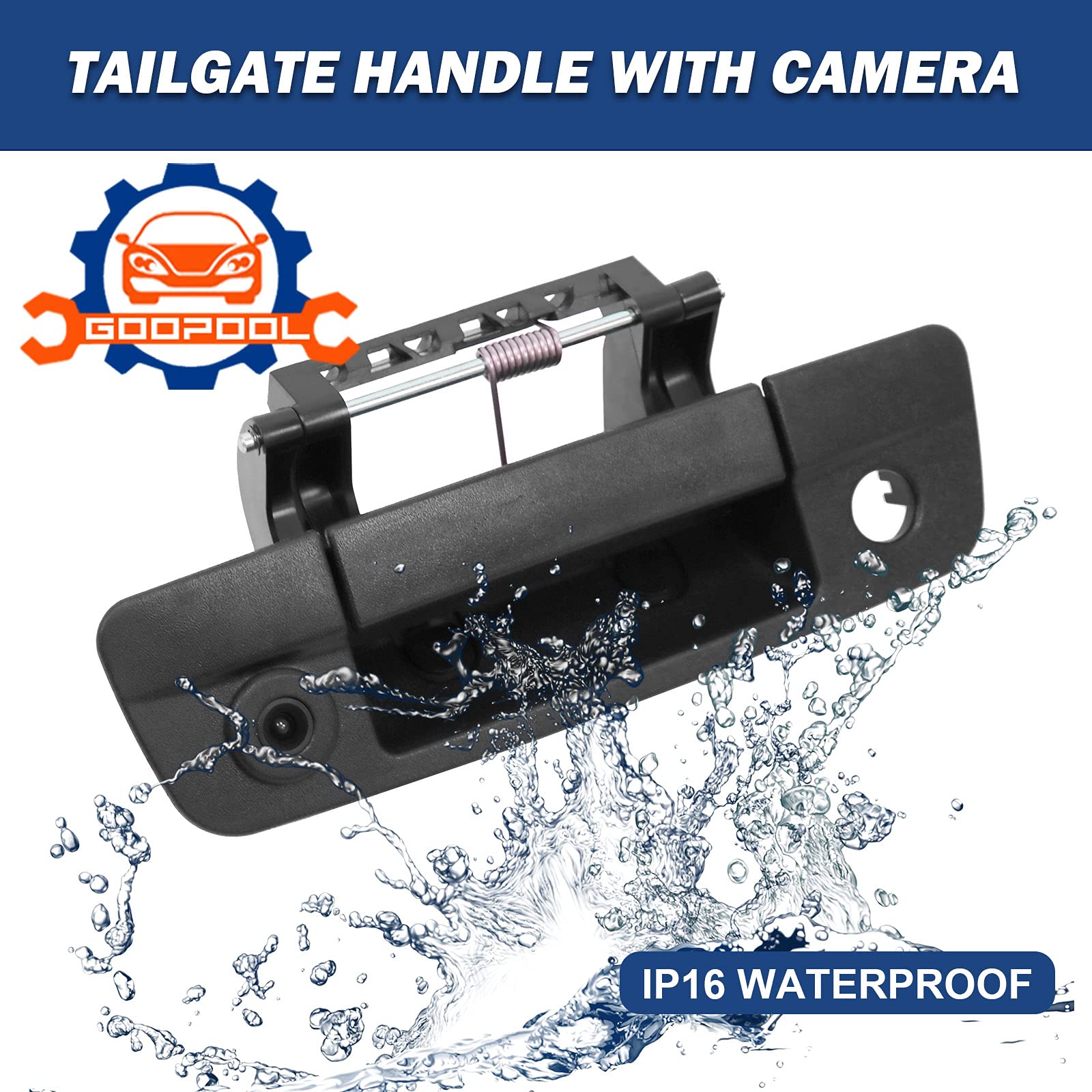 Tailgate Handle Backup Camera Rear View Compatible With 2009-2017 Dodge Ram 1500 2500 3500(Rca Connector)