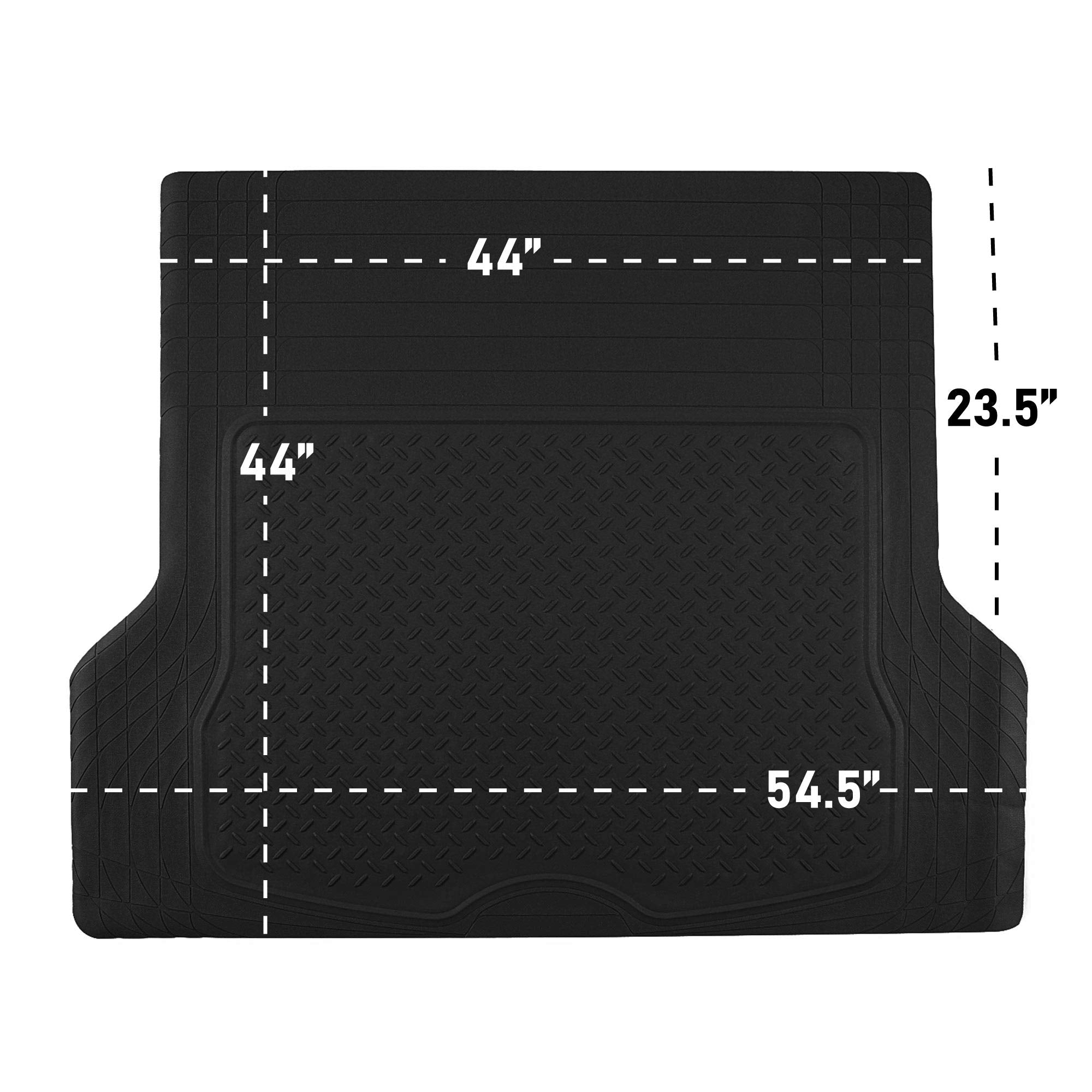 Fh Group Car Cargo Mats - Large Heavy-Duty Rubber Cargo Mat For Cars, Universal Fit Full Set, Trimmable Automotive Floor Mats, C