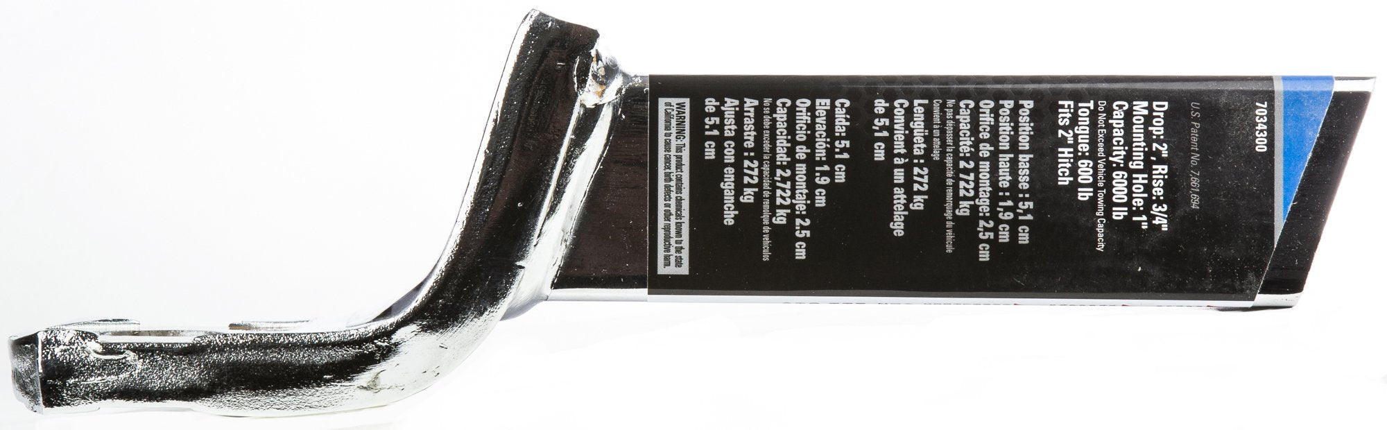 Reese Towpower 7034300 2'' Drop Chrome Class III Interlock Ball Mount