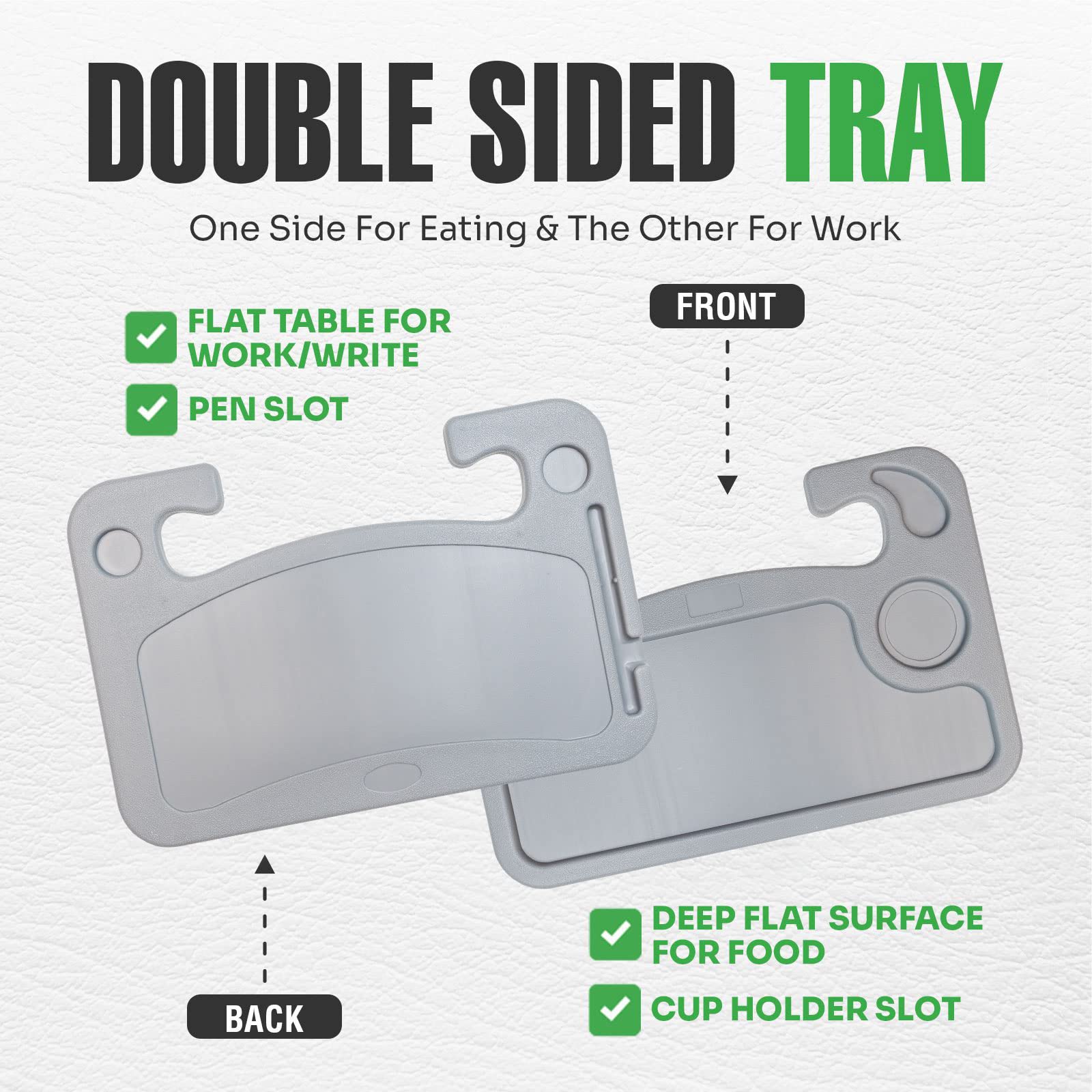 Lebogner Steering Wheel Tray, Car Tray For Eating, Hook On Steering Wheel Desk For Food, Laptop And Car Accessories, Car Road Tr