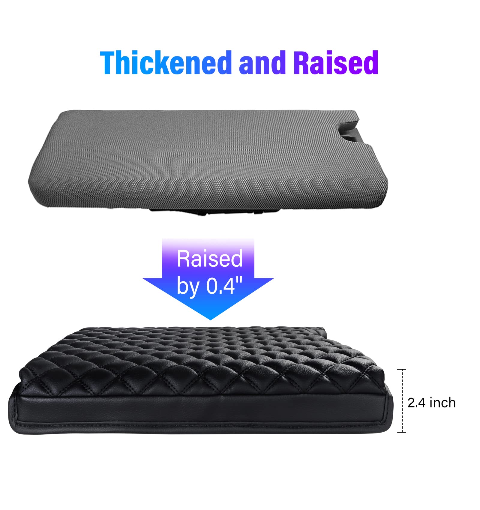 Sinvanho Thickened Center Console Armrest Cover For Ford F150 F250 F350 F450 2015-2024 Accessories, Pu Leather Middle Console Pr