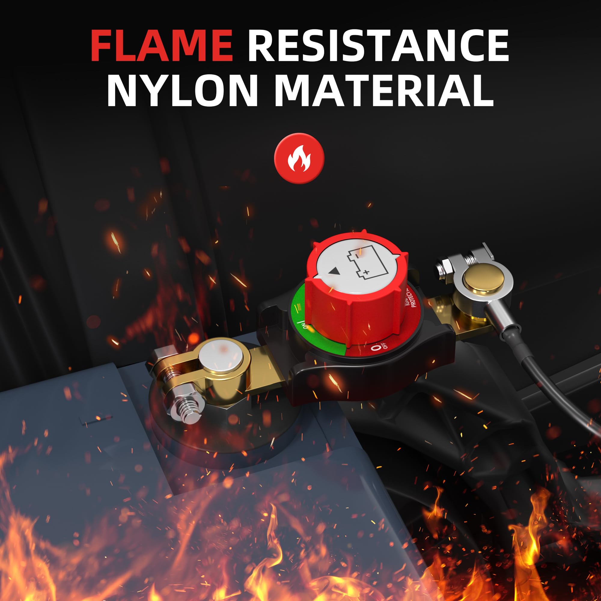 Joinfworld Top Post Battery Disconnect Switch 12V-48V Battery Kill Switch Negative On/Off Battery Switch For Cars, Vehicles, Rvs