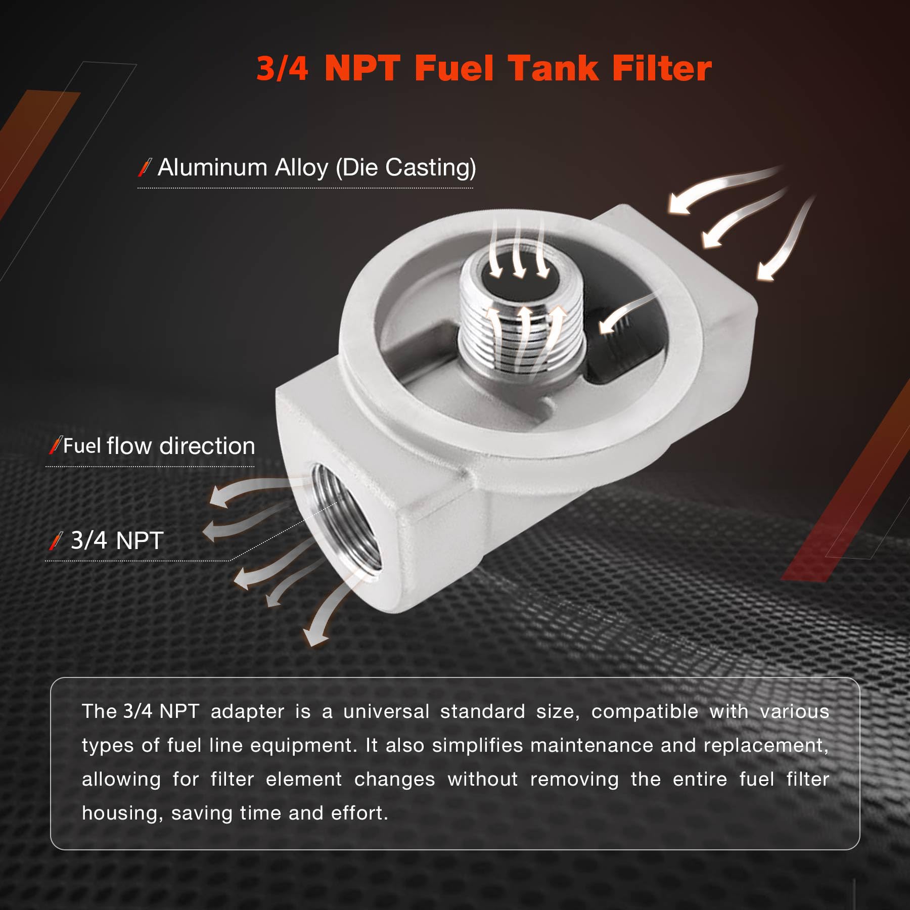 596-5 Fuel Tank Filter Kit with 3/4'' NPT Top Cap Compatible with Fuel Pumps Transfer Tanks, 10 Micron Diesel Filter with Water-