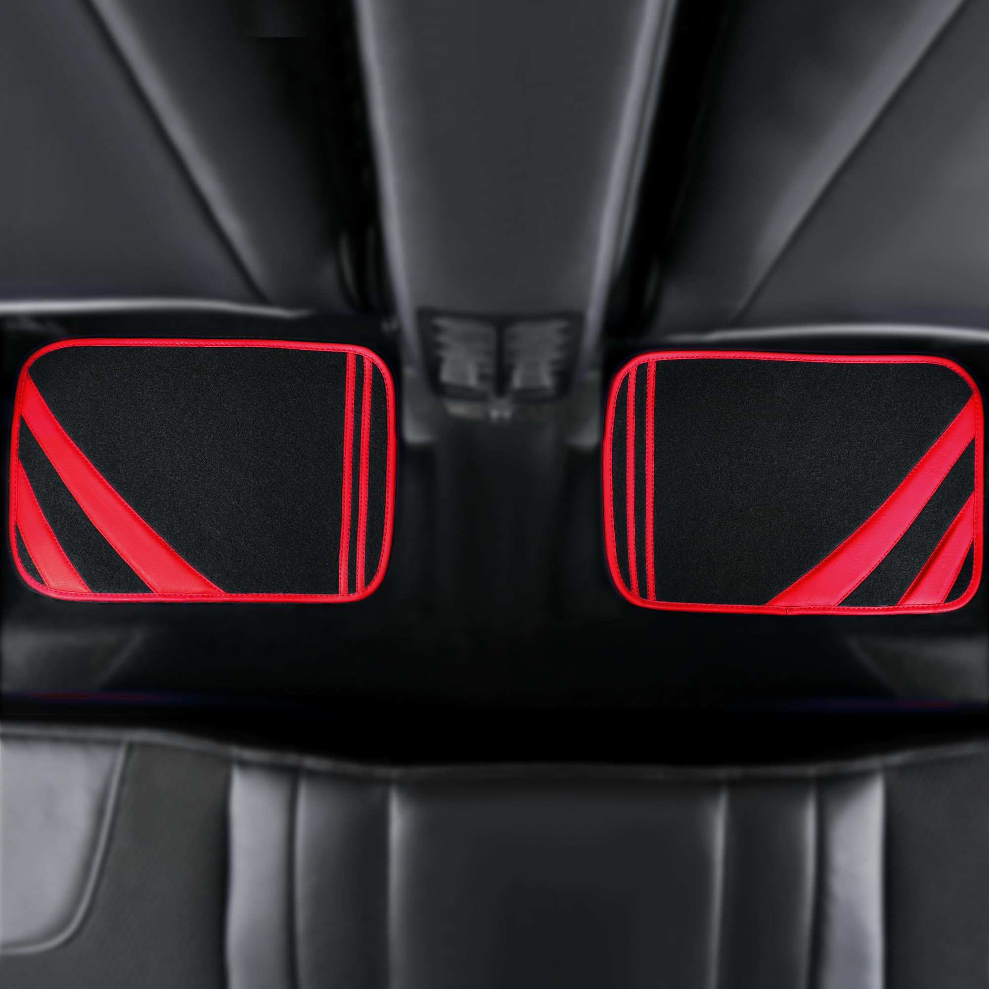 Car Pass Red Edge Leather Car Floor Mats, Universal Waterproof Car Mats With Double Stitch Line And Anti-Slip Backing Design, Fo