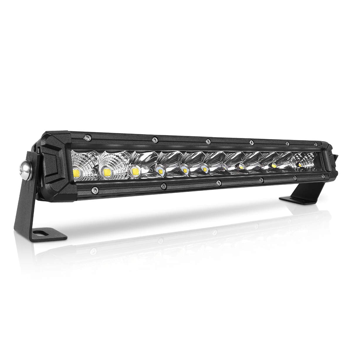 Rigidhorse 12 Inch Led Light Bar Single Row Flood & Spot Beam Combo 10000Lm Off Road Led Light Bar Driving Light For Pickup Suv Atv Utv Truck Roof Bumper
