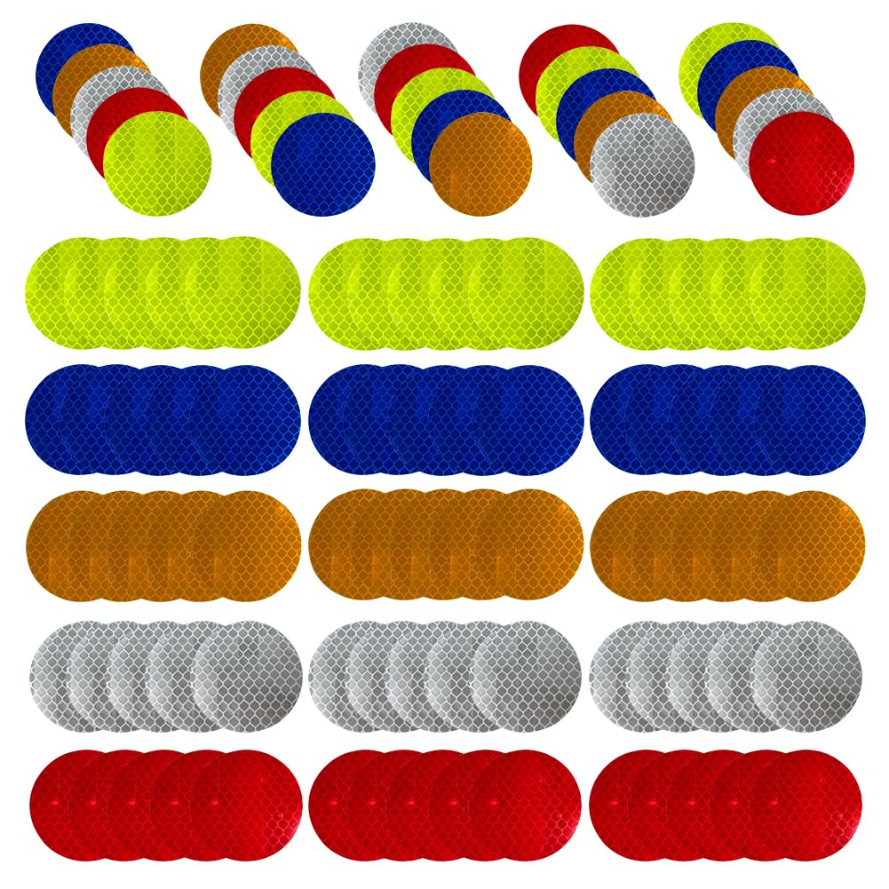 100Pcs Warning Reflective Stickers, Reflective Decals Waterproof Reflector Tapes Safety Reflective Stickers Night Visibility Adh