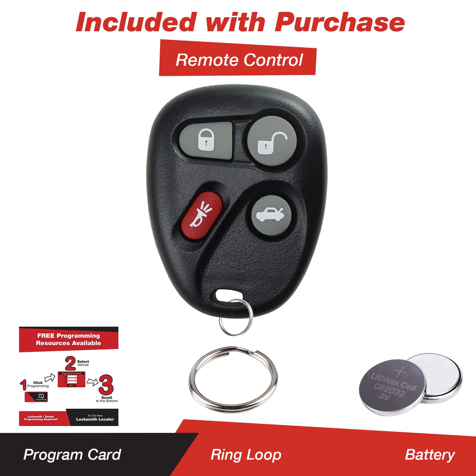 Keylessoption Keyless Entry Remote Control Car Key Fob Replacement For L2C0005T, 16263074-99