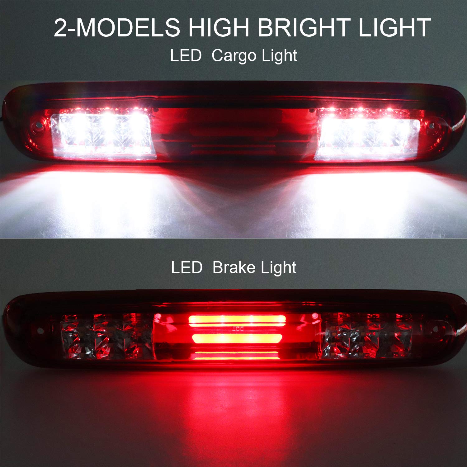 Fit For 2007 2008 2009 2010 2011 2012 2013 Chevy Silverado / Gmc Sierra 1500 2500 3500 Hd Rear Roof Center Led Third 3Rd Brake C