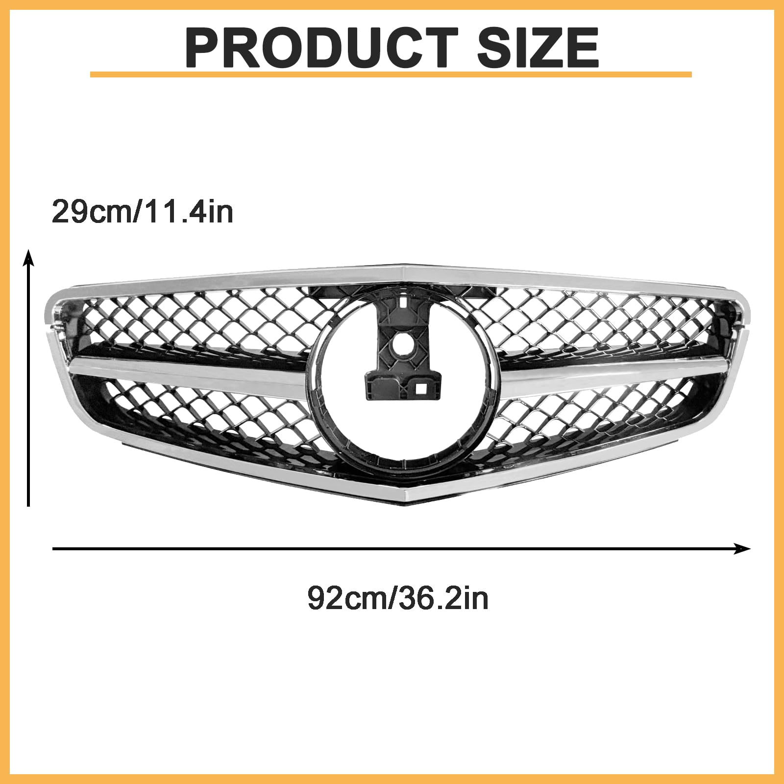 DIBON AUTO W204 Grill Front Grille Compatible with 2008 2009 2010 2011 2012 2013 2014 Mercedes Benz W204 C Class C250 C300 C350