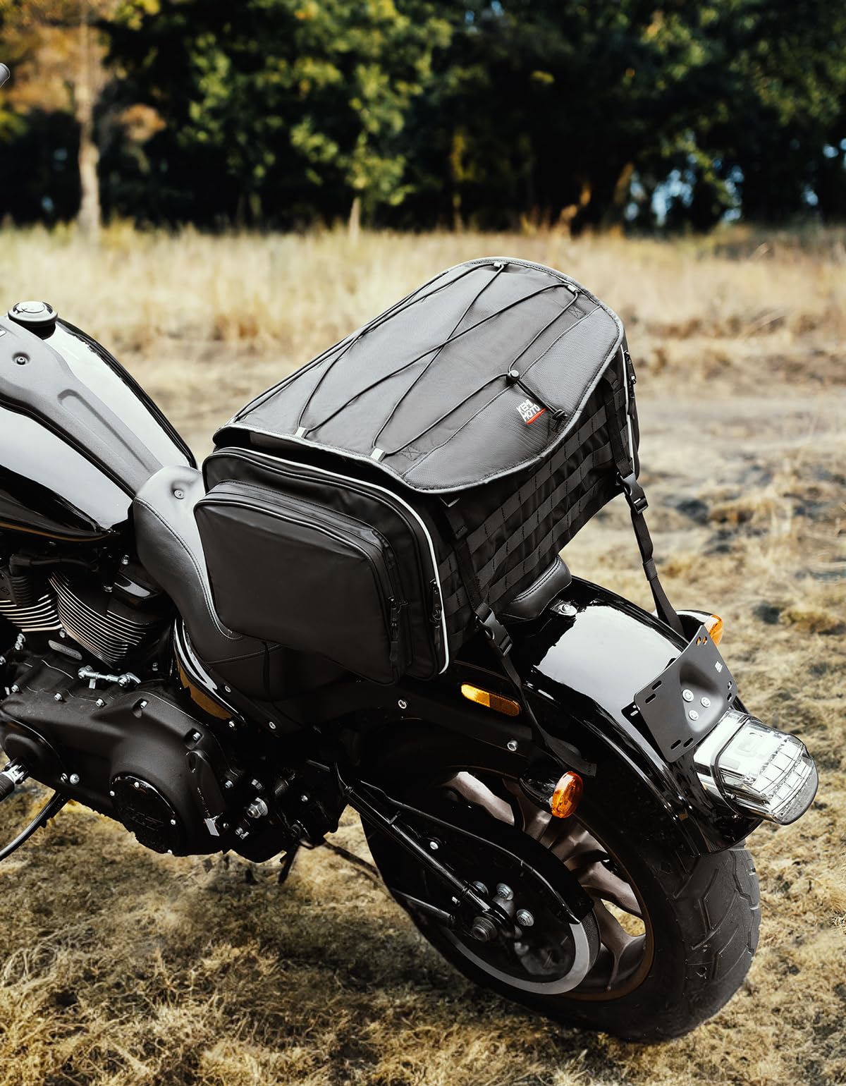 KEMIMOTO Motorcycle Tail Bag, Dual Use Motorcycle Rear Seat Bag with Waterproof Rain Cover, 50L Expandable Motorbike Helmet Bag