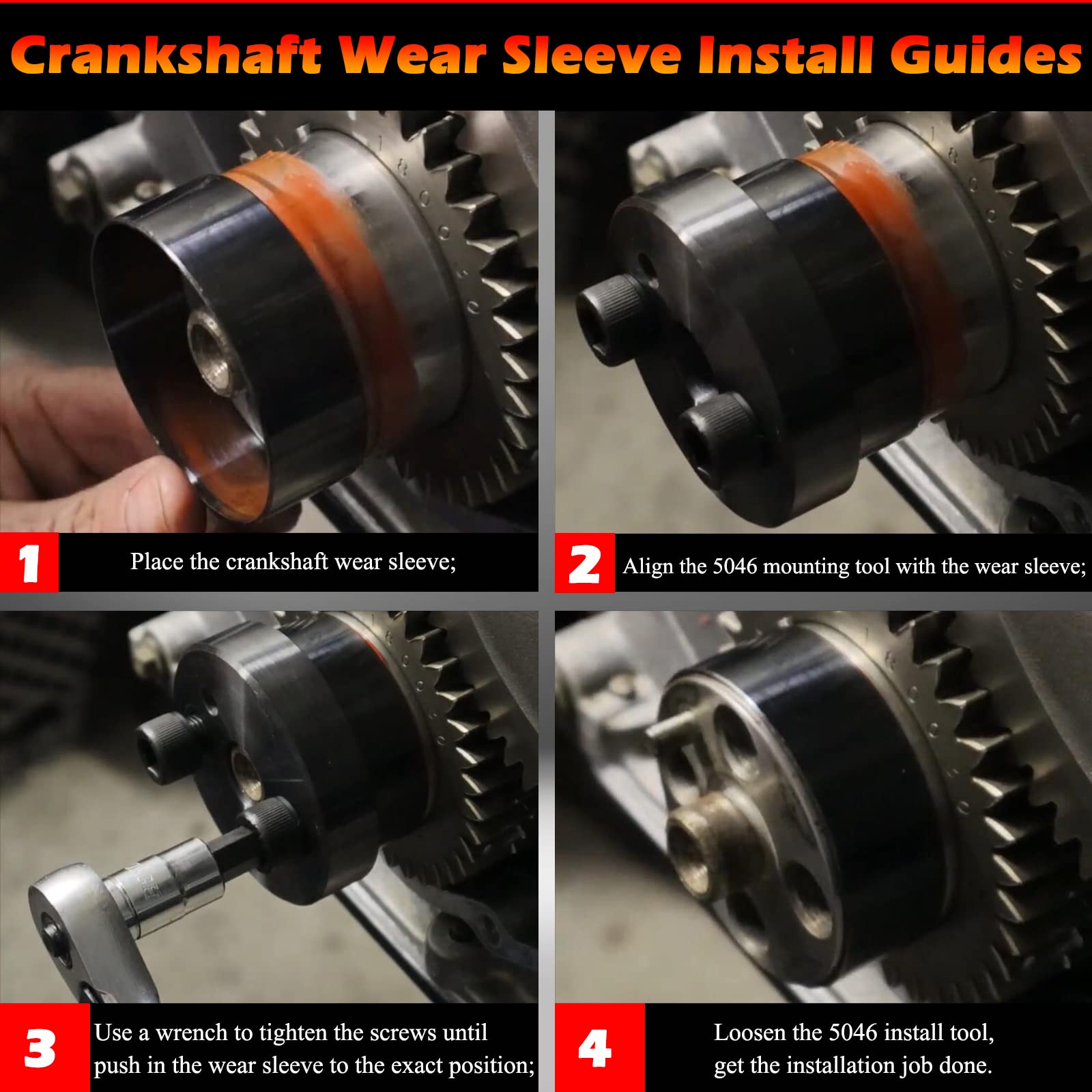 5046 Crankshaft Wear Sleeve Install Tool & 1338 Front Cover Crankshaft Seal Installation Tool Perfectly Fits for Dodge Cummins 3