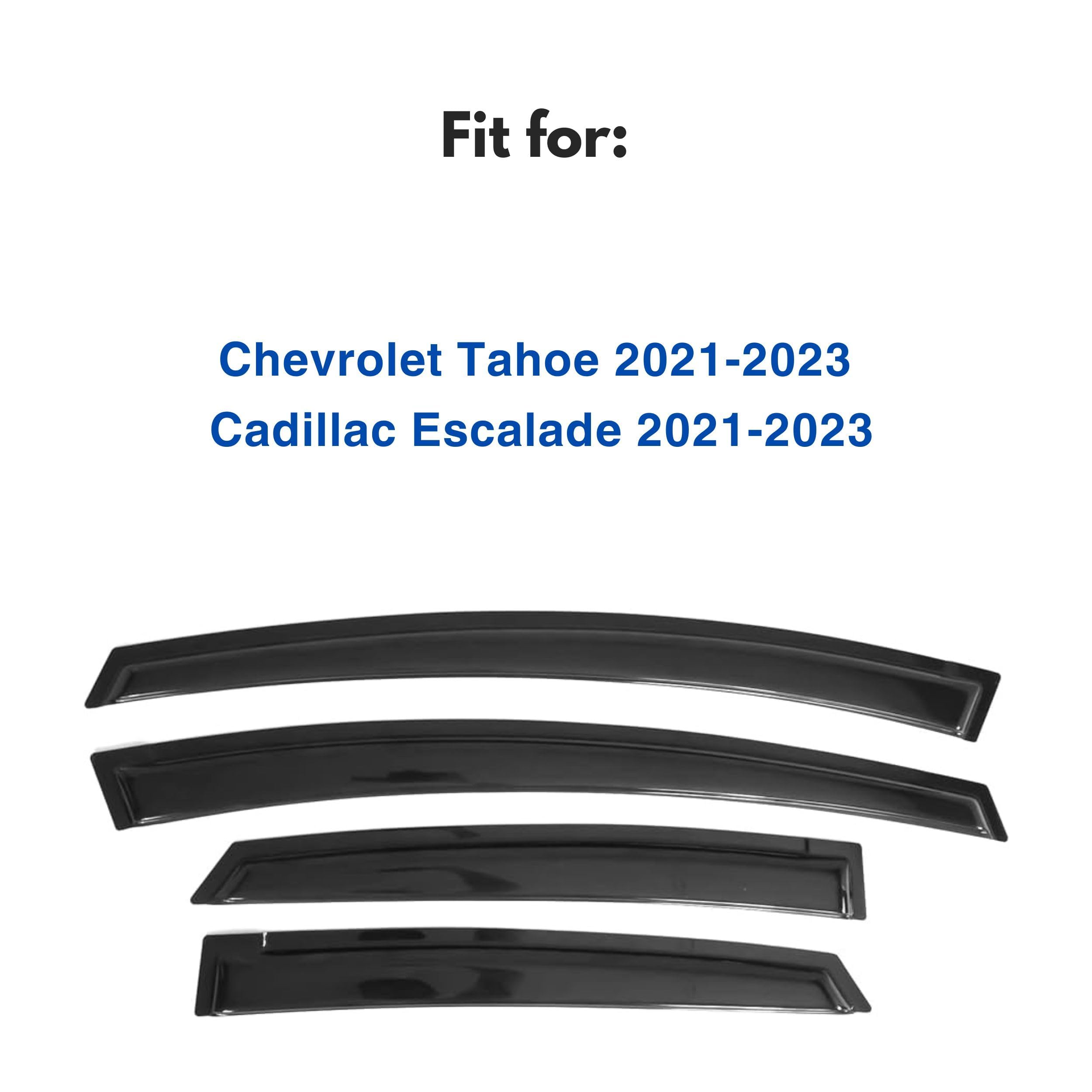 Immortal Window Visor for Chevy Tahoe/Escalade 2021-2025, Black Acrylic Rain Guard Deflector, Model IG816401