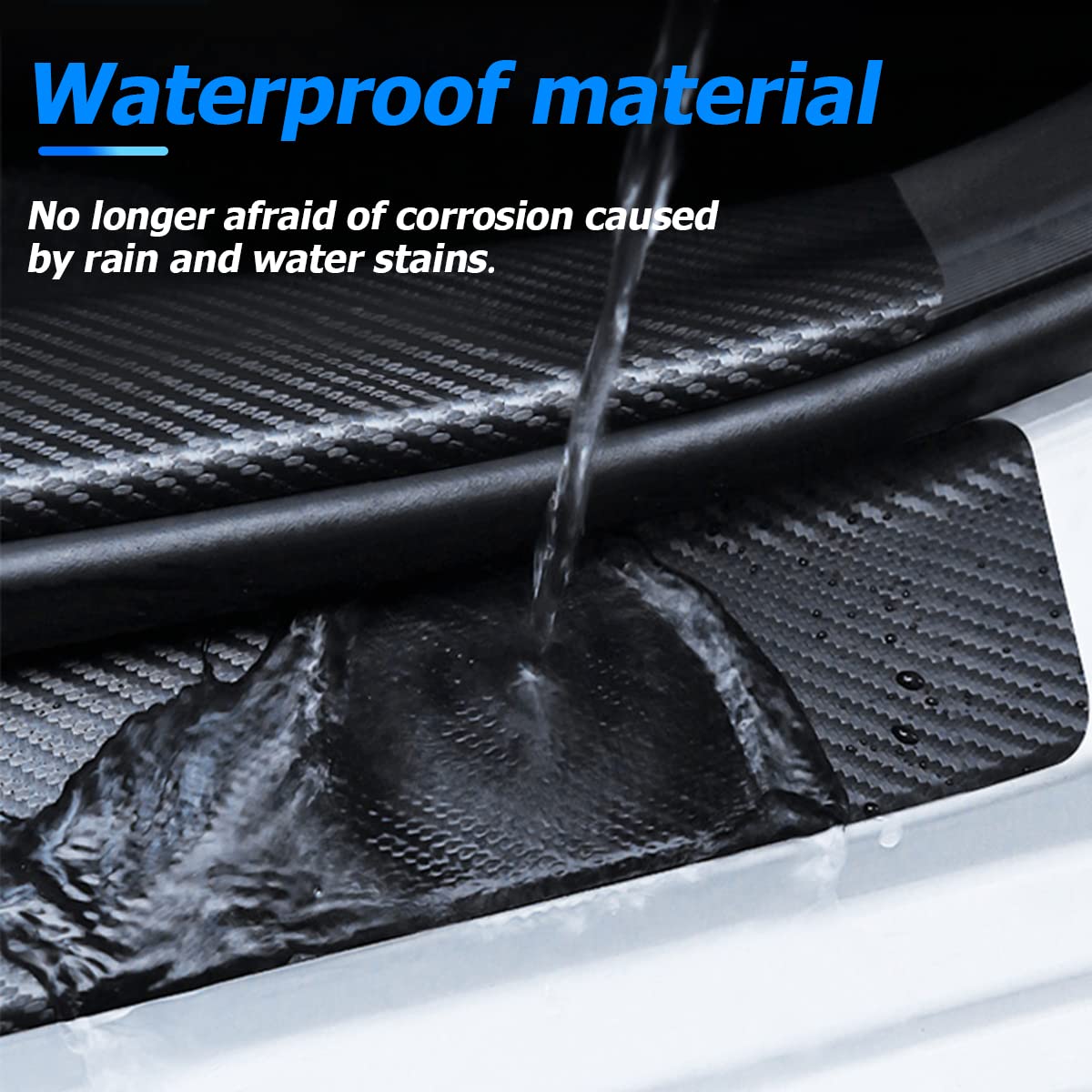 4Pcs Car Door Sill Protector And 1Pcs Rear Bumper Guard, Carbon Fiber Anti-Scratch Cover Strips, Trunk Door Entry Edge Protection Sticker, Auto Accessories Universal For Most Vehicles (Red/Sport)