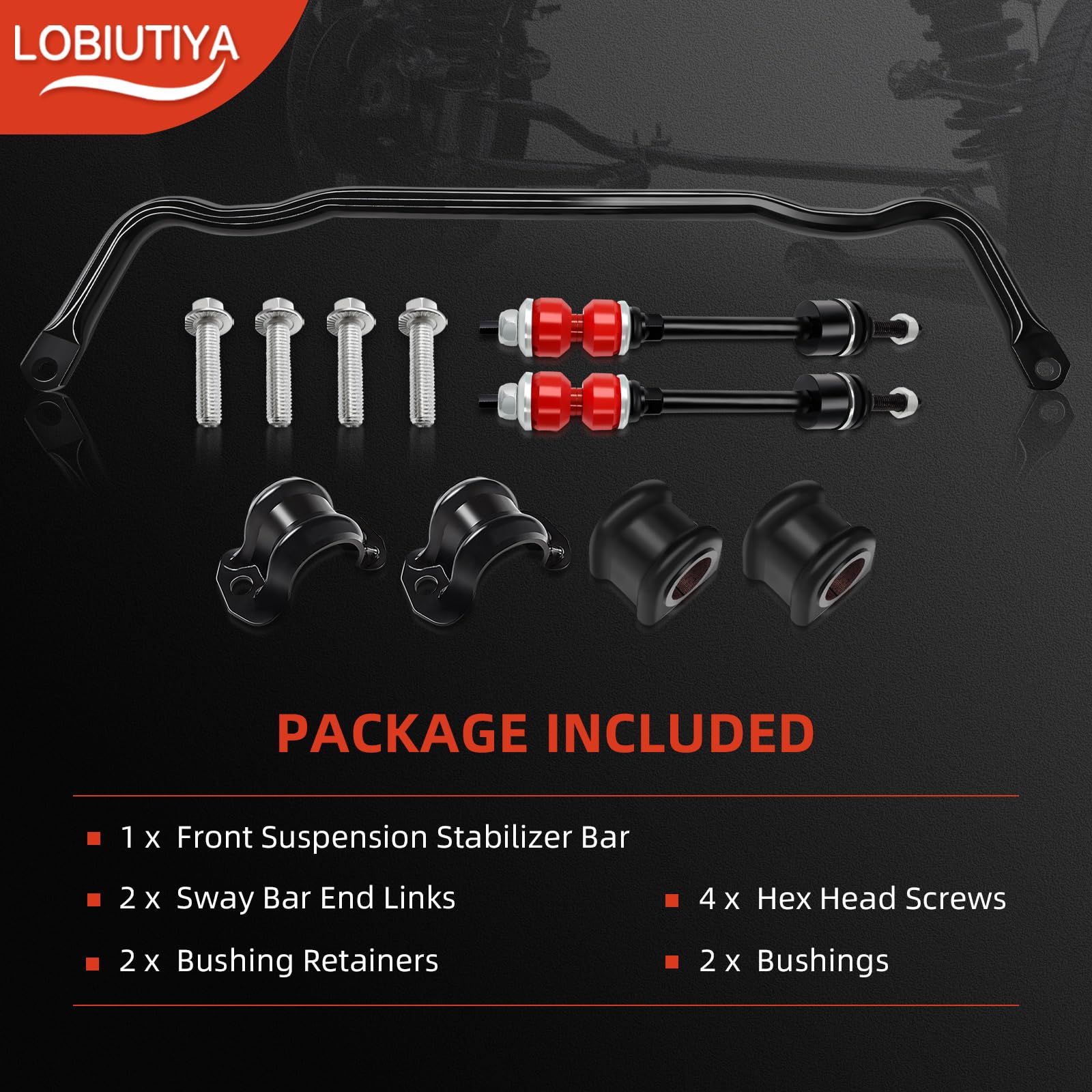 LOBIUTIYA 55398938AC Front Suspension Stabilizer Bar and K80894 Sway Bar End links Kit with Bushing Fits for 2009-2010 Dodge Ram