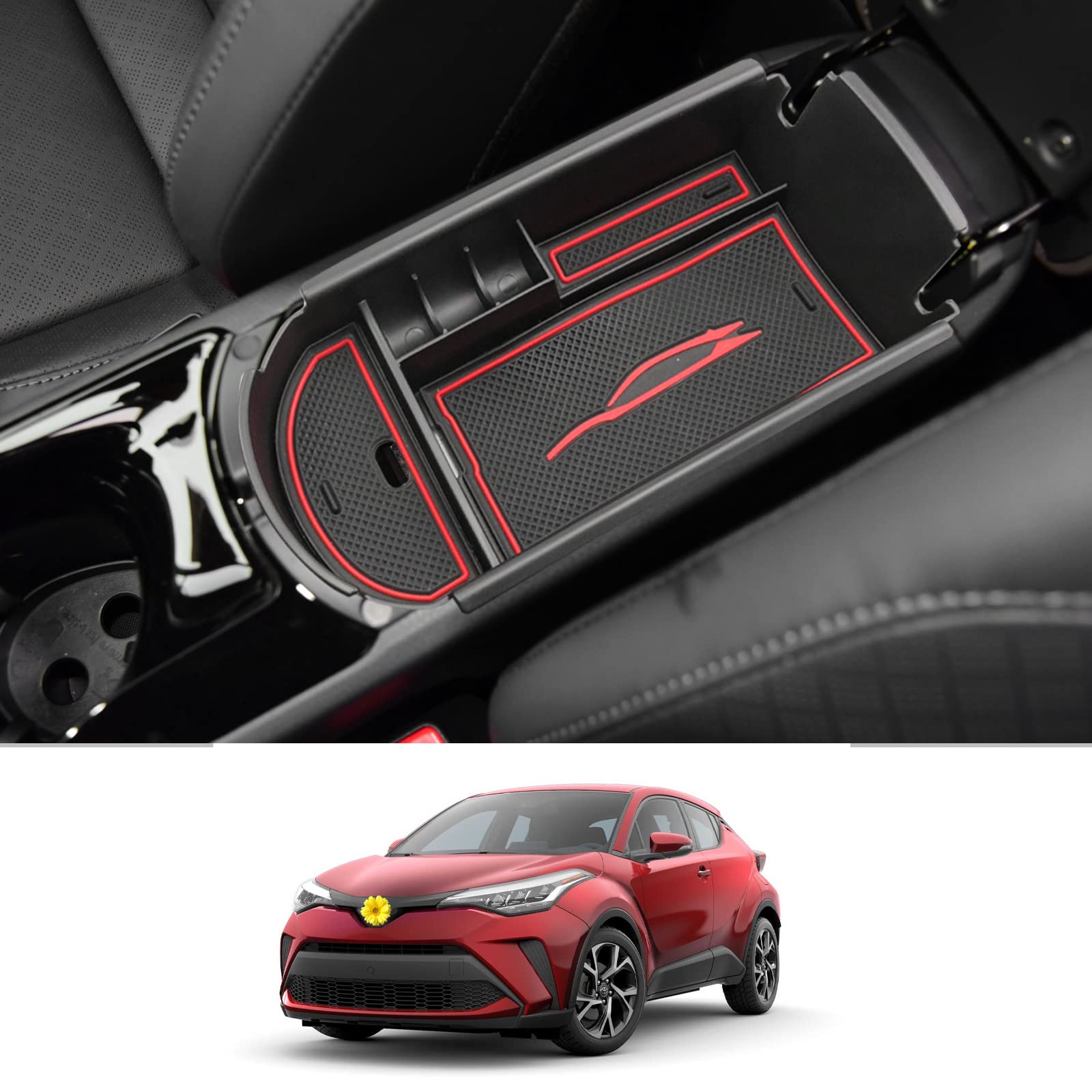 Cdefg Center Console Accessory Organizer Compatible With 2018 2019 2020 2021 2022 Chr C-Hr, Abs Material Armrest Box Insert Tray