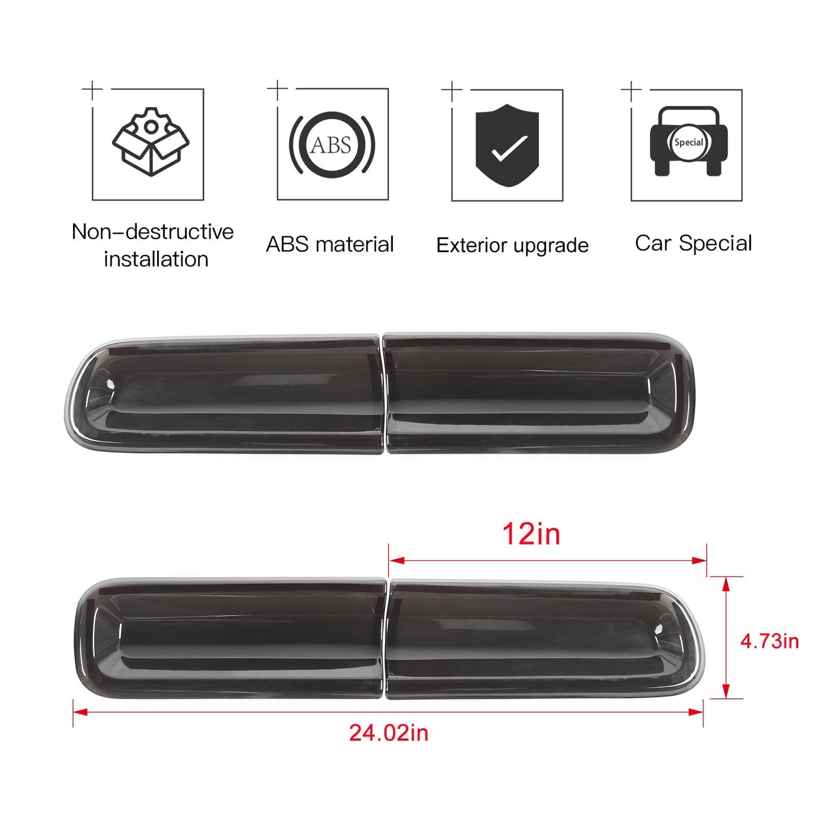 Jecar Smoked Tail Light Covers Rear Light Guards Exterior Accessories Compatible With Dodge Challenger 2015-2023